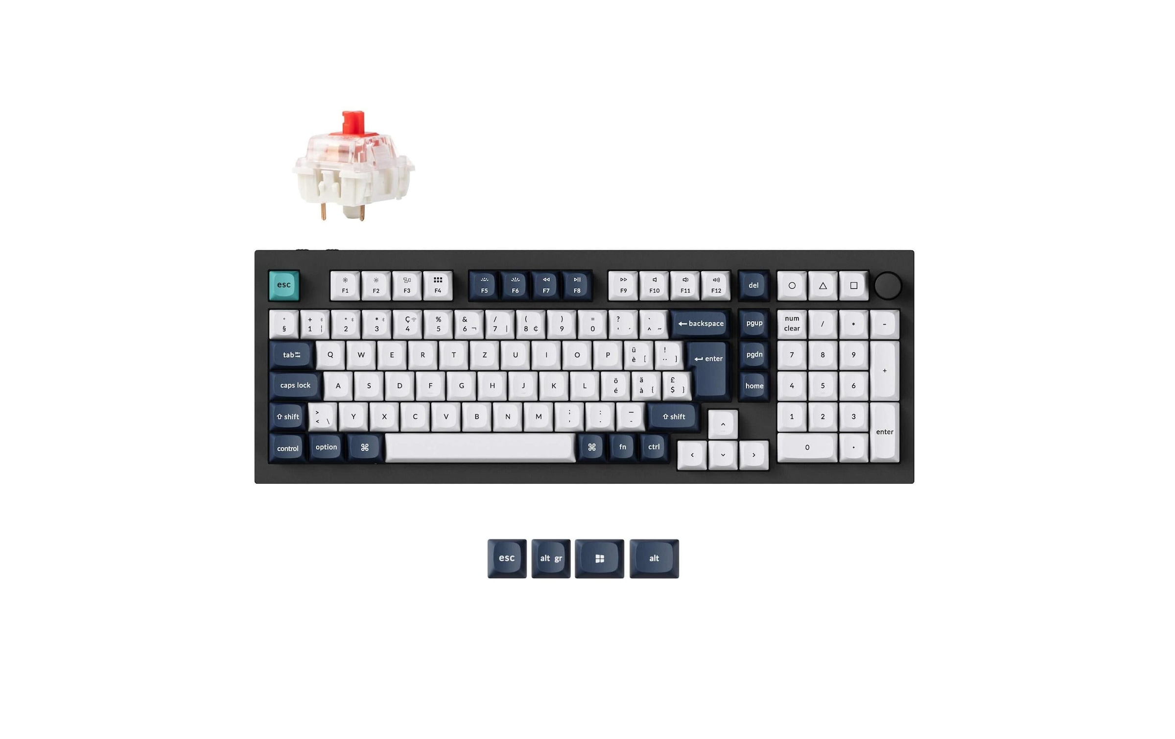  Clavier de jeu »Keychron Q5 Max Black QMK Red Switch« ()