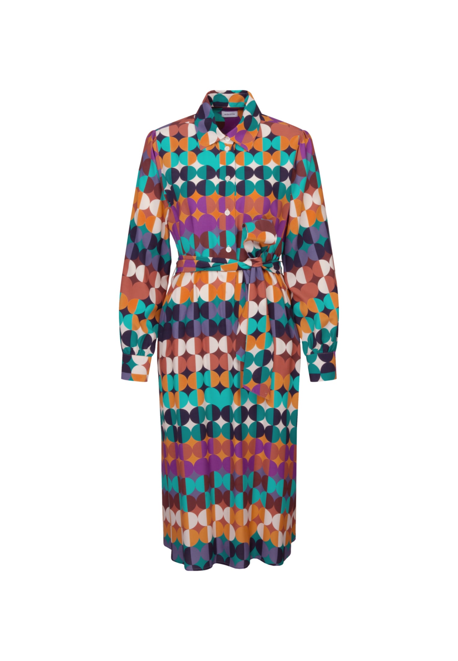 seidensticker Sommerkleid »Schwarze Rose« Langarm Kragen Geometrische Muster