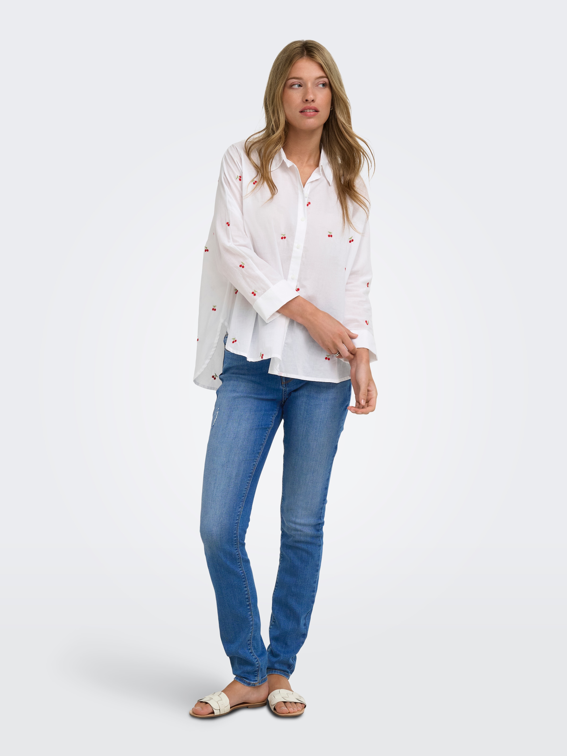 ONLY Blouse chemise »ONLNEW LINA GRACE LS EMB SHIRT NOOS WVN«