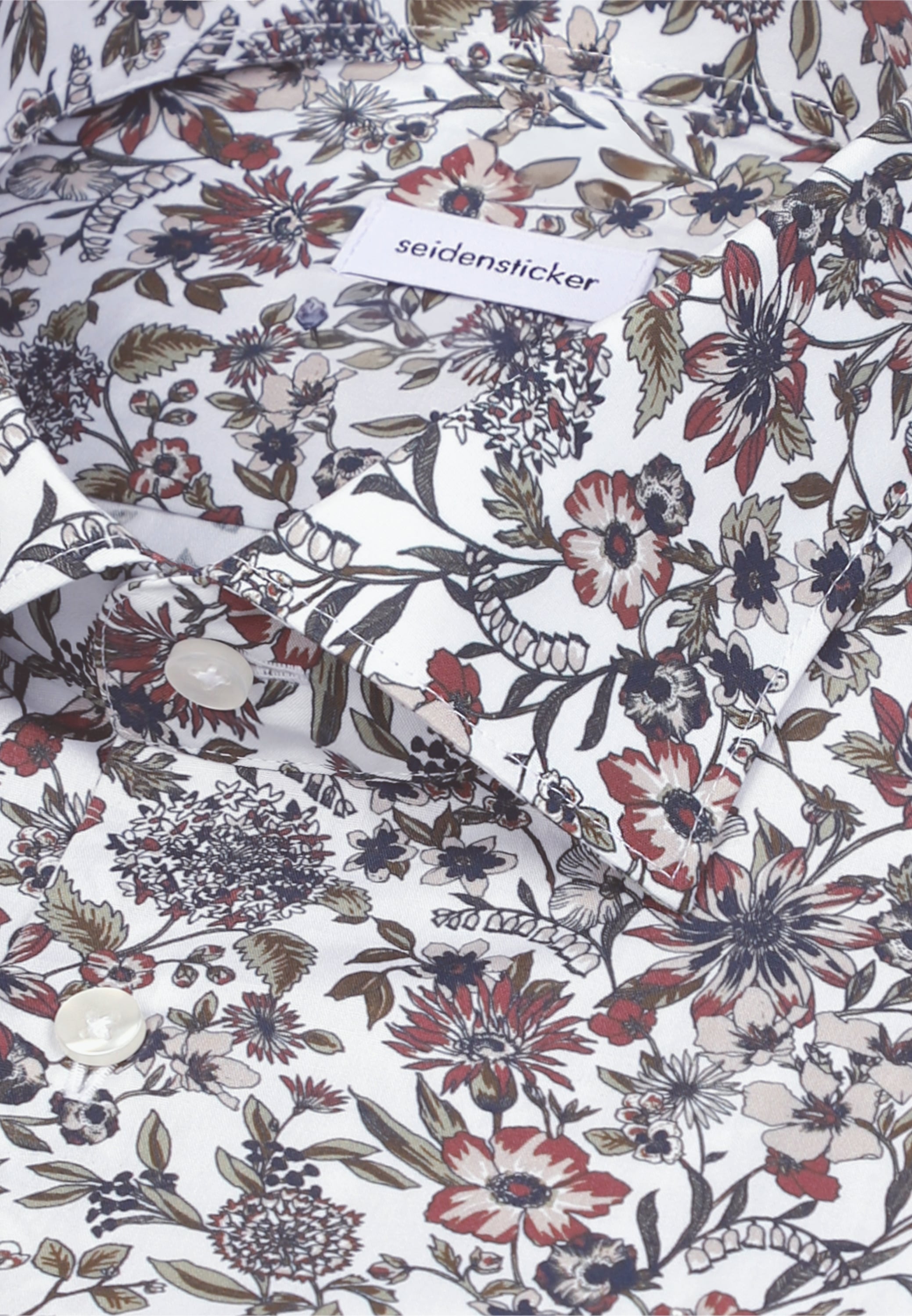 seidensticker Chemise d'affaires »Schwarze Rose« Slim 1/1 Kentkragen Druck