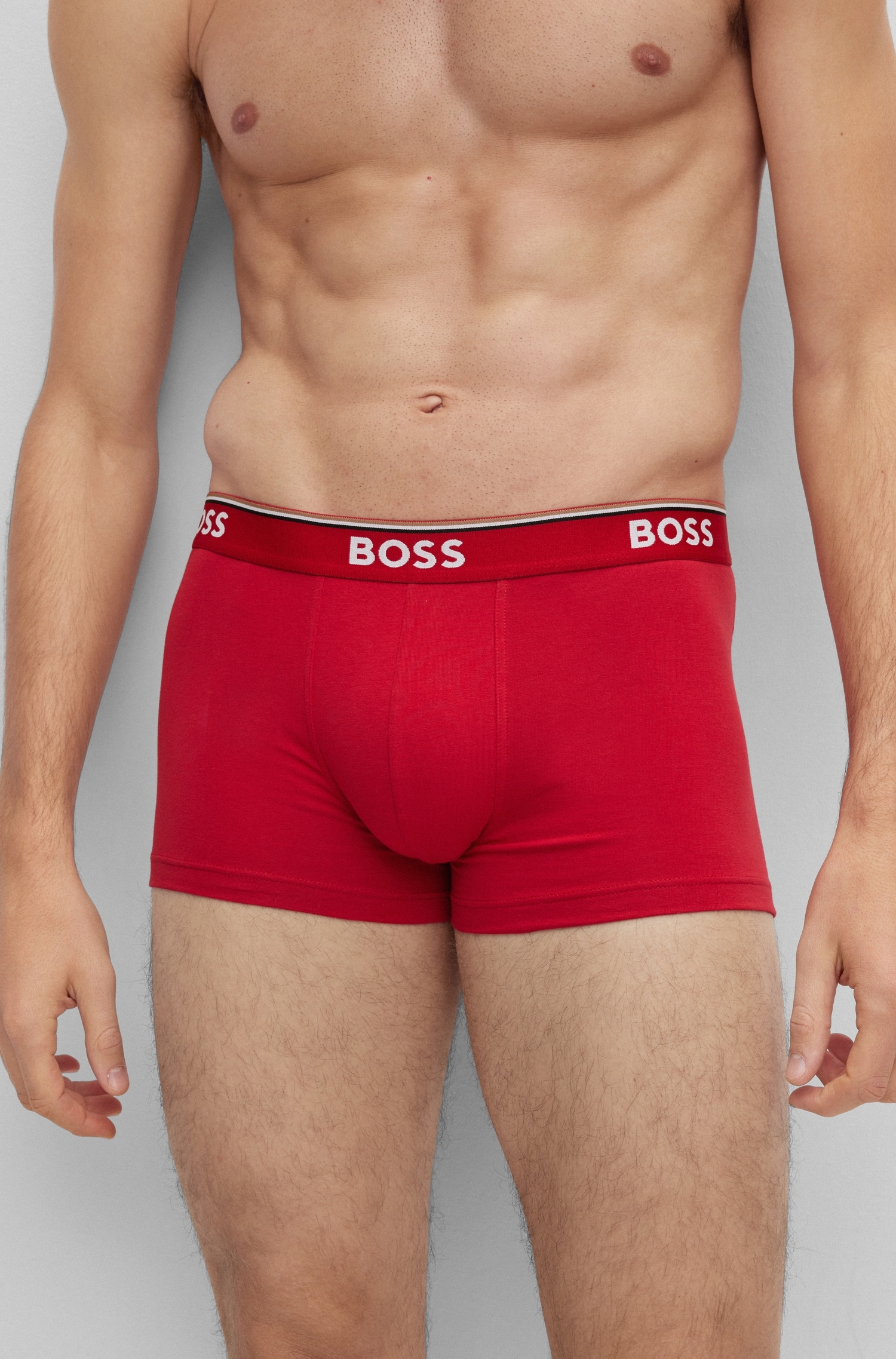 BOSS Boxer »TRUNK 3 PACK« 3 Stk. tlg., BOSS Schriftzug auf dem Bund