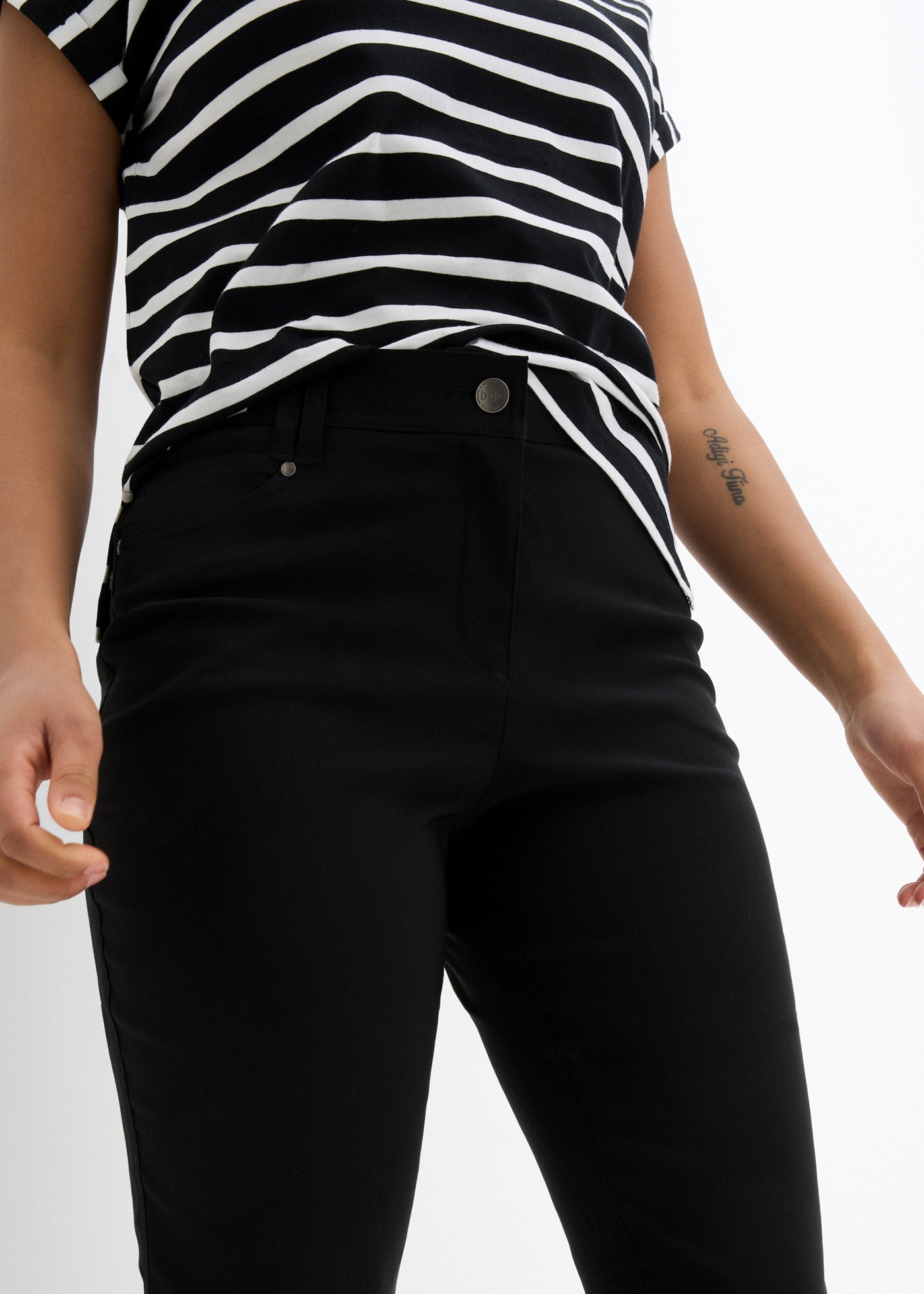 bonprix Pantalon stretch »Bengalin-Stretch-Hose mit Bequembund, Straight«  aus Polyester, Viskose und Elasthan, mit Bequembund, Regular Fit