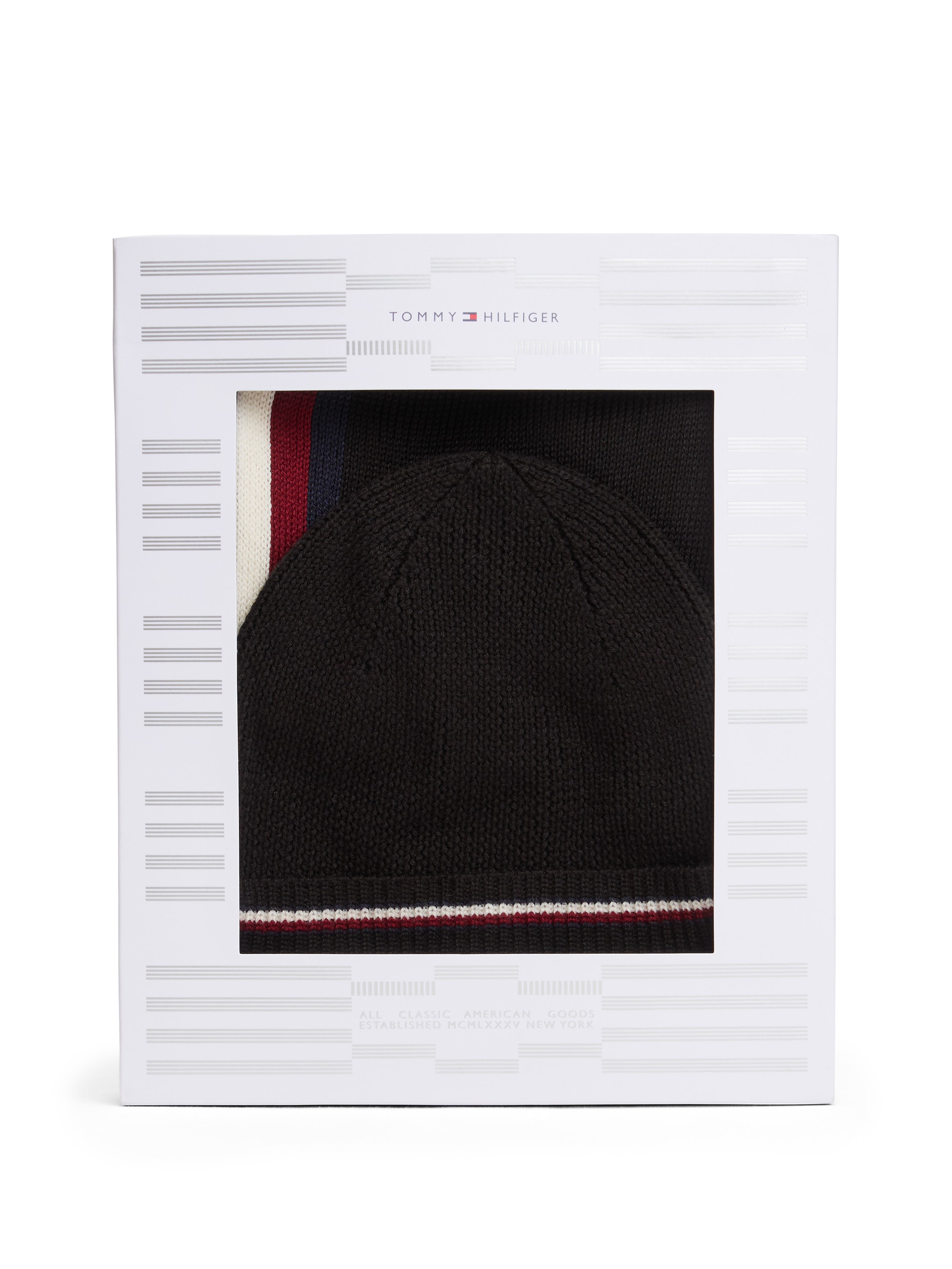 Tommy Hilfiger Bonnet »TH RWB BEANIE & SCARF« in Geschenkbox, aus Wollmix