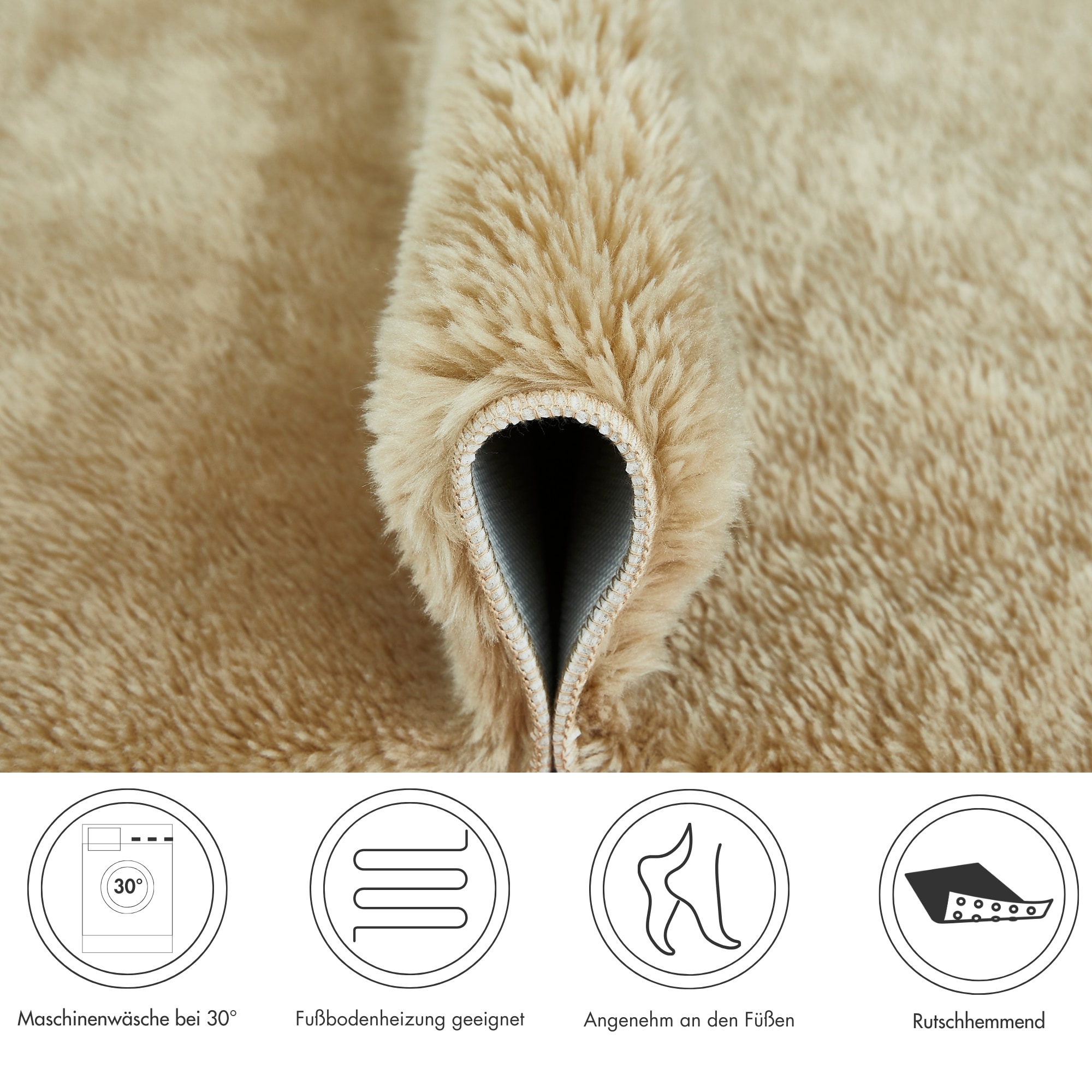 Andiamo Tapis de bain »Florida« Höhe 23 mm Uni Farben, besonders weich, auch als 2er Set erhältlich