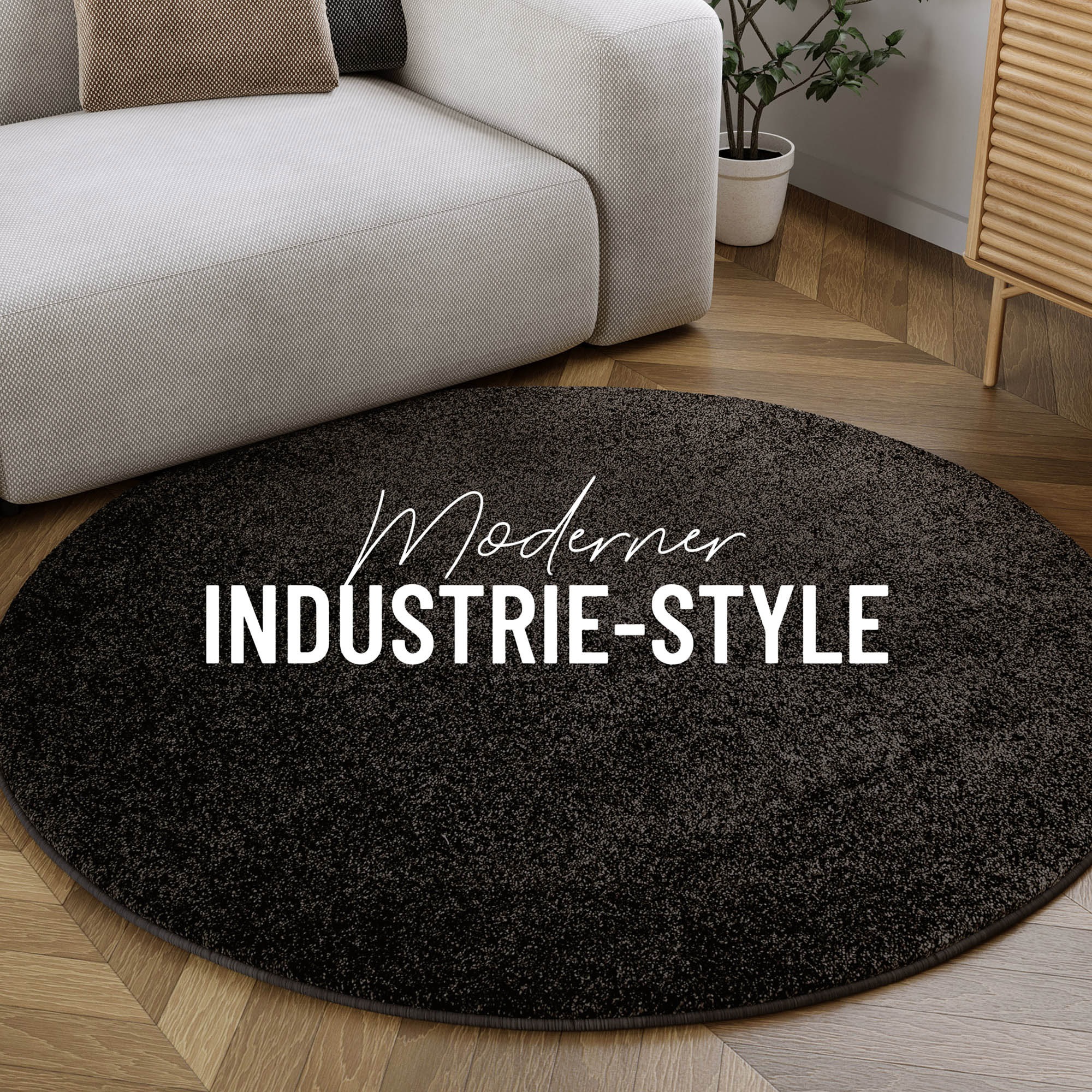 Wecon home Hochflor-Teppich »Manta« rund 25 mm Höhe Langflor, maschinell gewebt, robust, Wohn- & Schlafzimmer, einfarbig