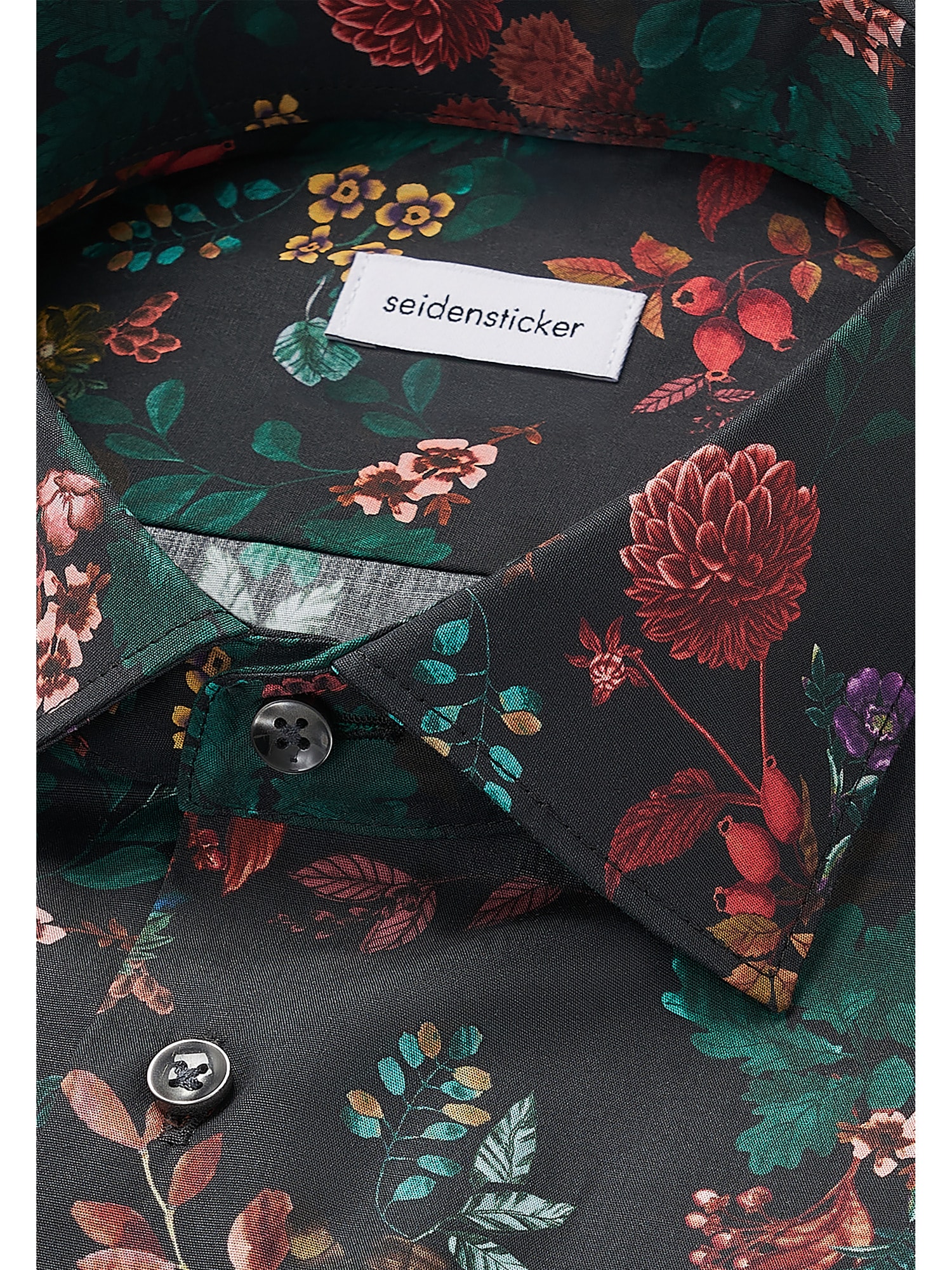 seidensticker Chemise d'affaires »Schwarze Rose« Shaped 1/1 Kentkragen Druck