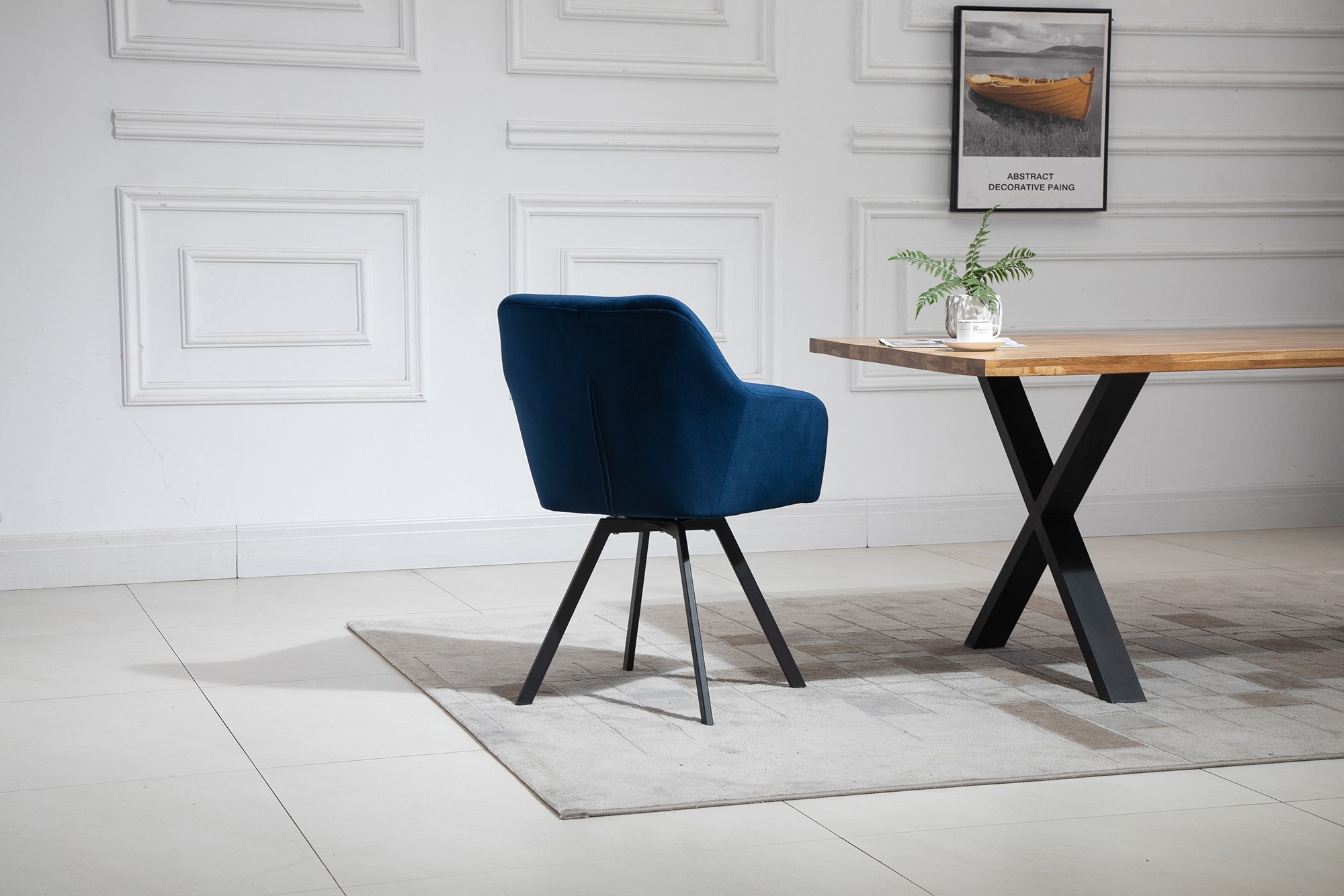 SalesFever Essgruppe »Stilvolle Essgruppe« Set, 5 Stk. tlg. 5-teilige Sitzgruppe mit 360° Drehplatte und echter Baumkante