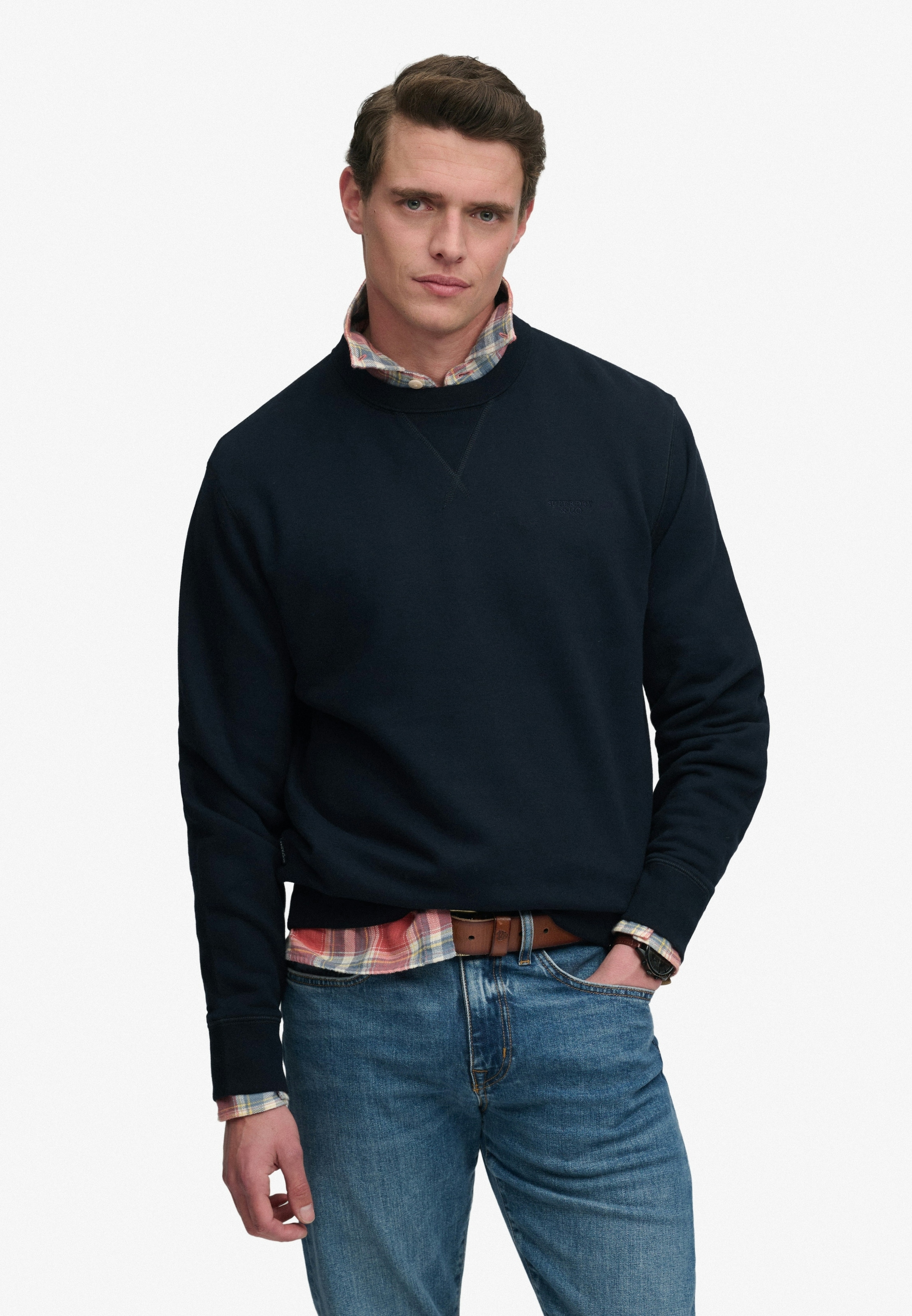 Superdry Sweat-shirt »ESSENTIAL STACKED LOGO CREW«, mélange de coton
