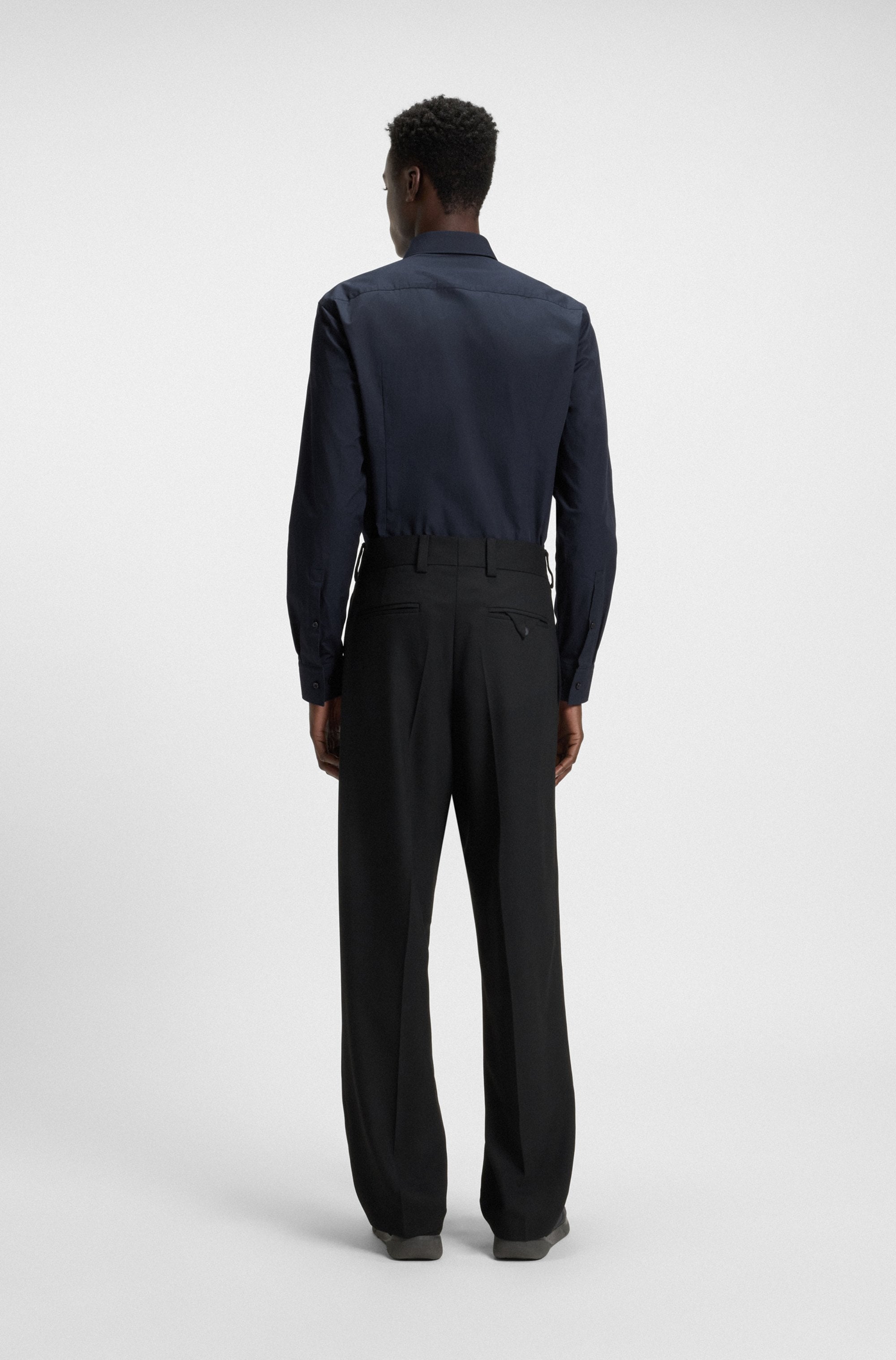 HUGO Langarmhemd »Kenno« Slim-Fit Hemd aus bügelleichter Baumwoll-Popeline