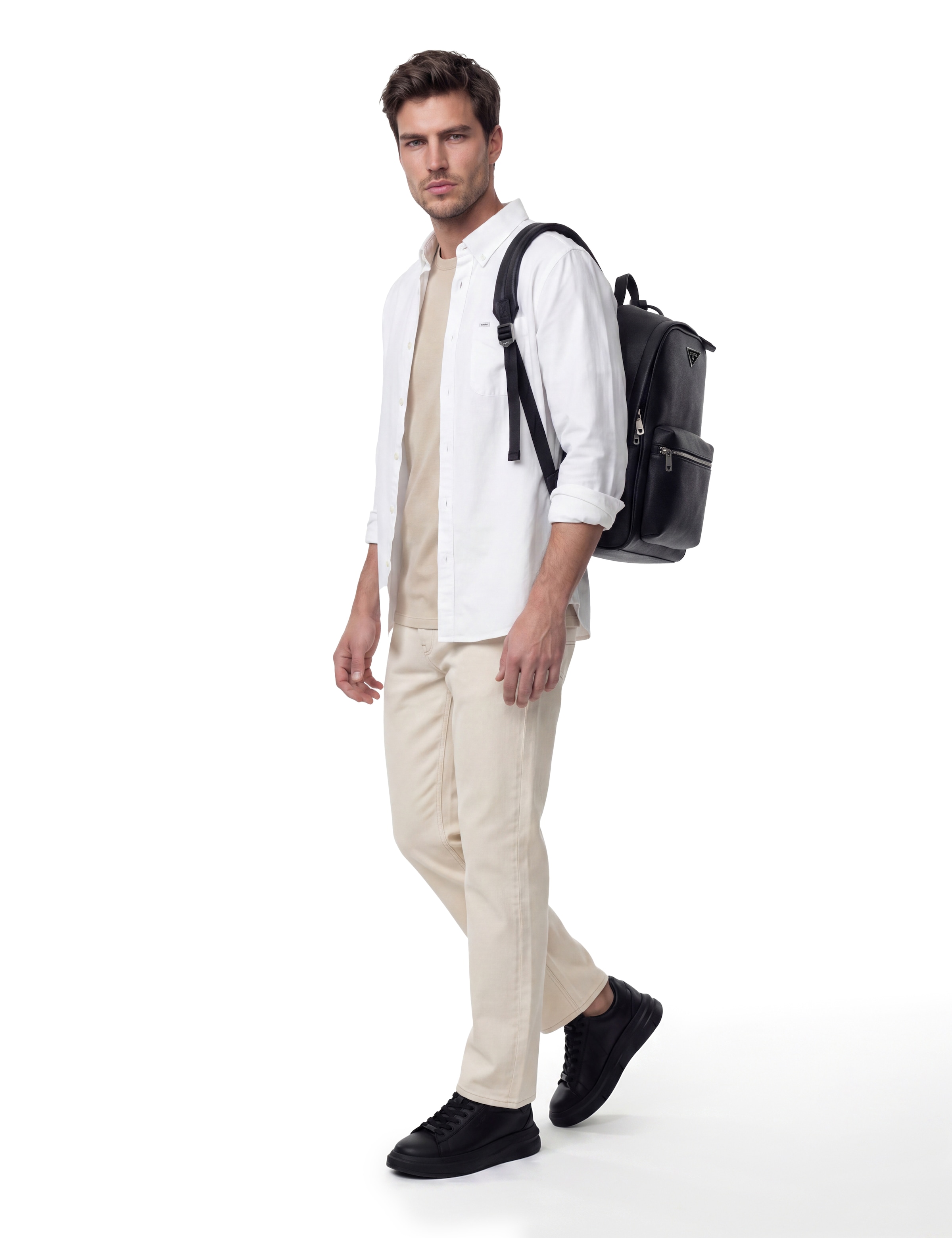 Guess Sac à dos »MILANO SQUARED BACKPACK« Cityrucksack, Freizeitrucksack mit praktischem Aussenfach