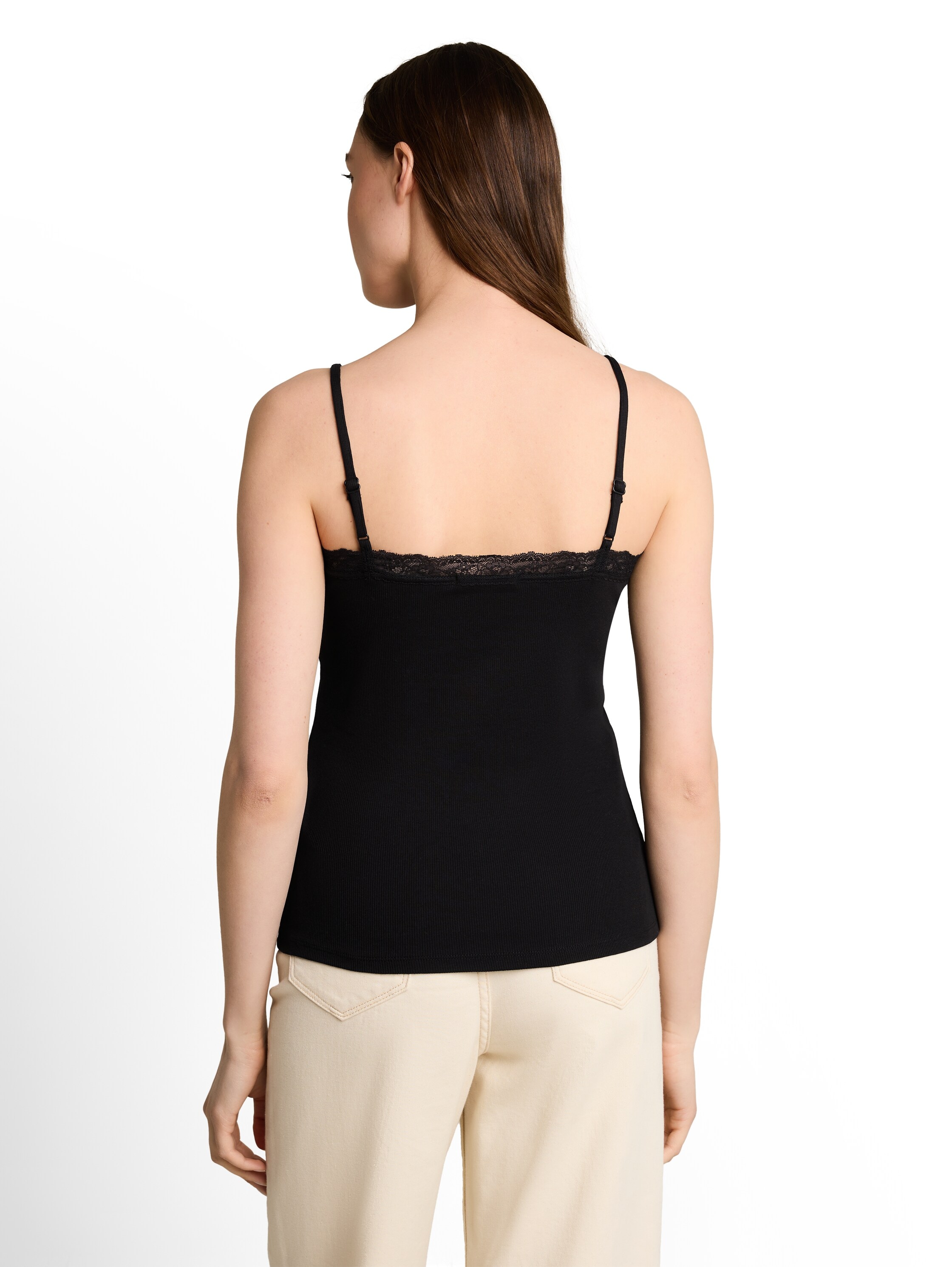 TOM TAILOR Denim Top à bretelles spaghetti top d'été avec dentelle