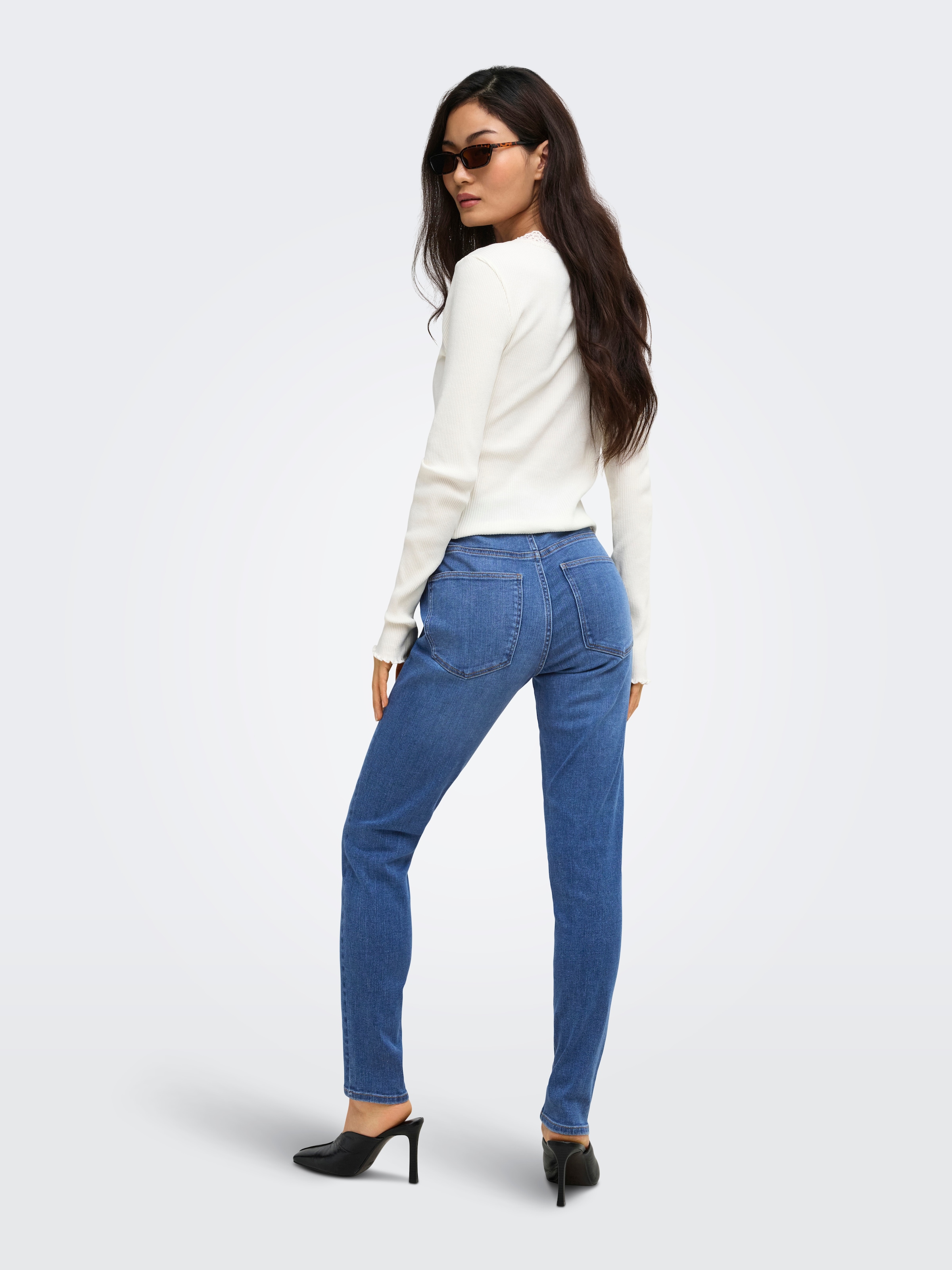 ONLY Skinny-fit-Jeans »ONLLILO HW SKINNY ANK DNM AZG BF« Baumwollmischung