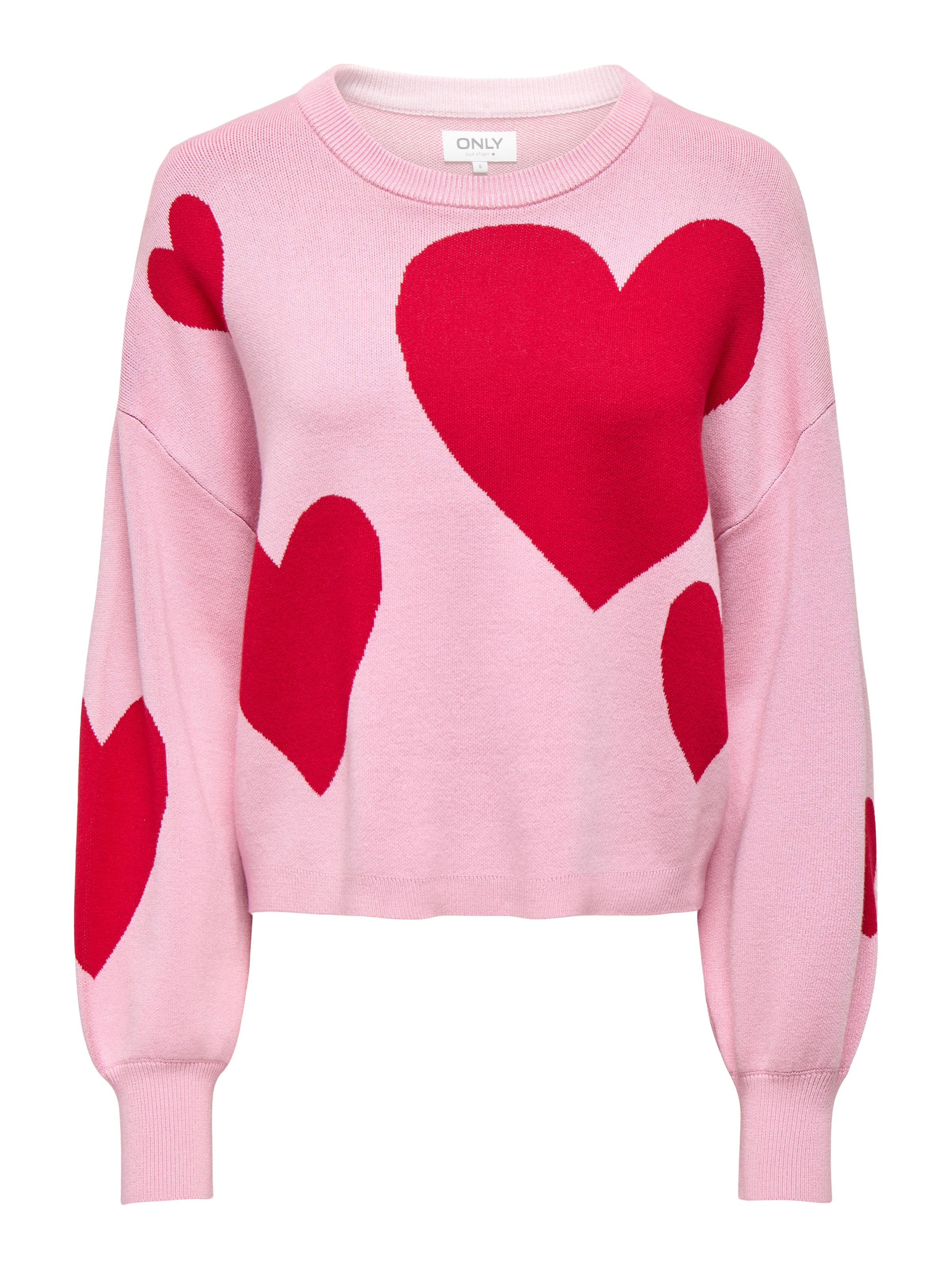 ONLY Pull en tricot »ONLMONTANA LS JQ O-NECK CC KNT« mit Rippbündchen