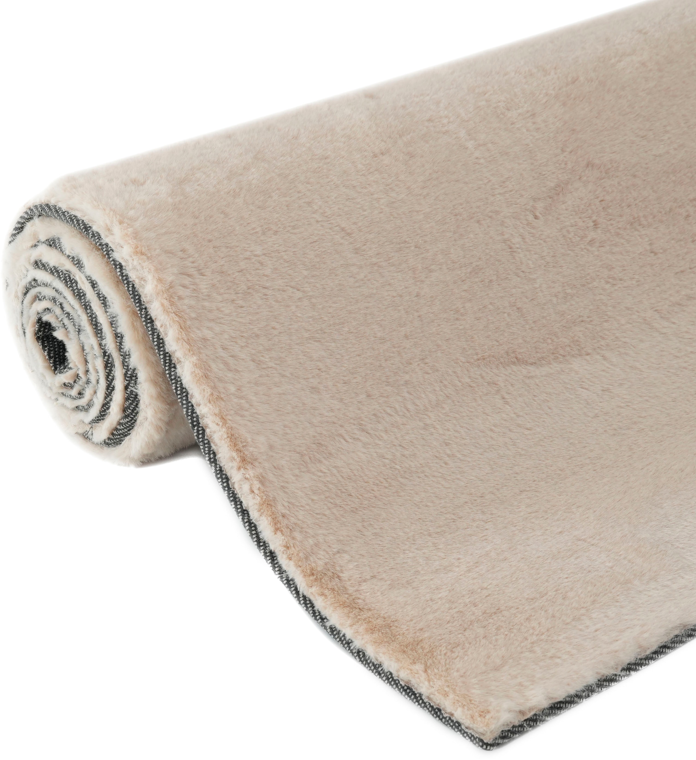 Bruno Banani Fellteppich »Rabbit 2, Kunstfell Teppich, Modern« rechteckig 25 mm Höhe Kaninchenfell-Haptik, sehr weich, Wohnzimmer, Schlafzimmer, Esszimmer