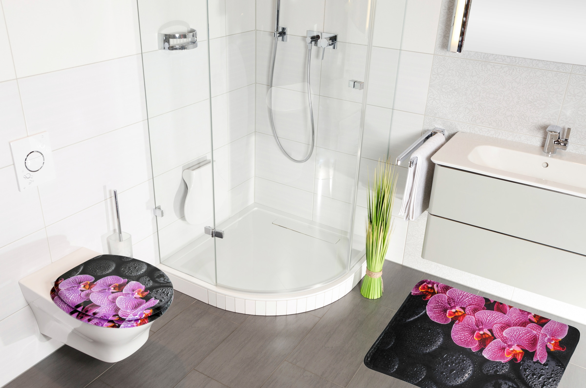 Sanilo Badaccessoire-Set »Madeira« bestehend aus WC-Sitz, Badteppich und Waschbeckenstöpsel