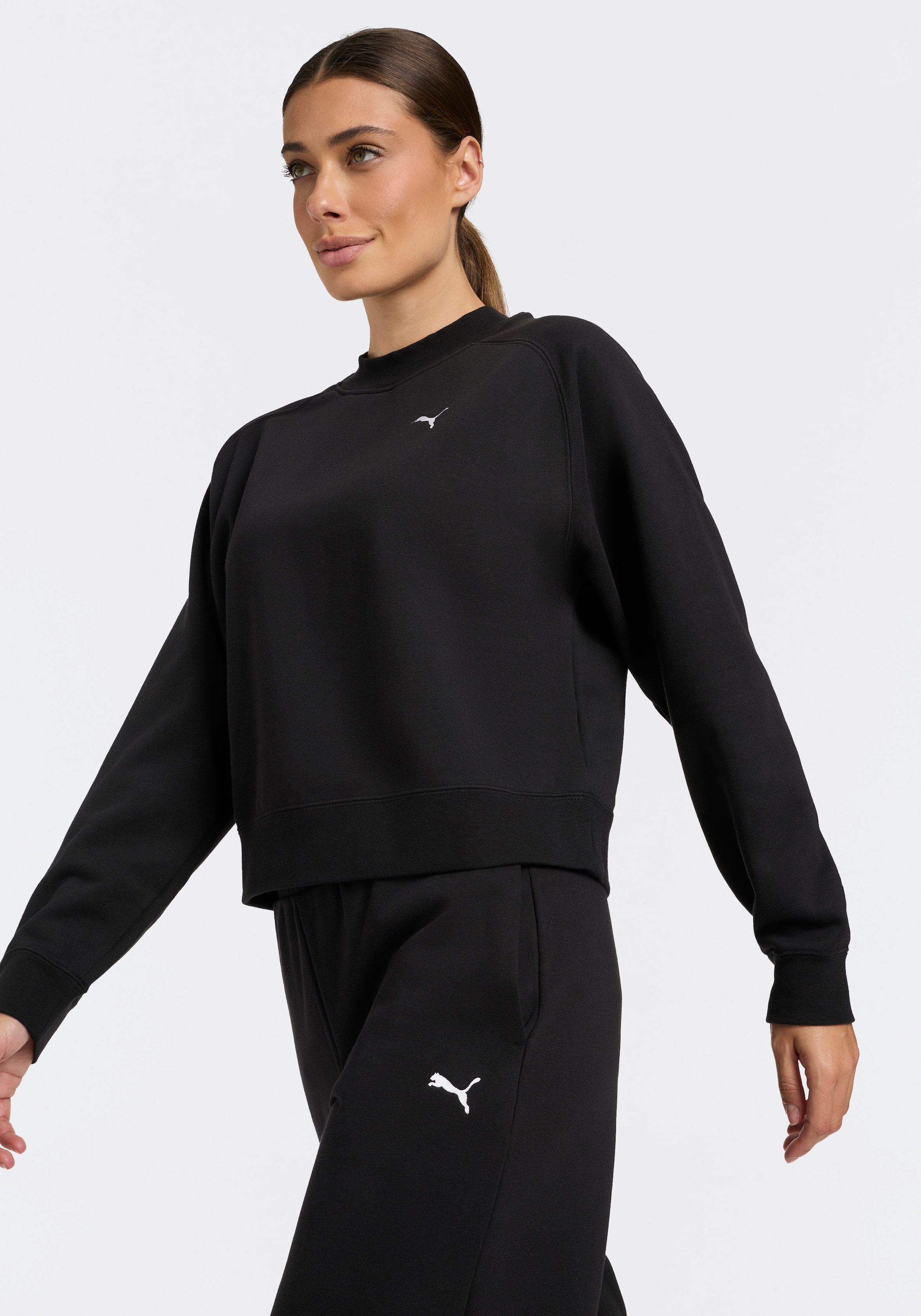 PUMA Trainingsanzug »LOUNGEWEAR STANDARD SWEAT SUITT FL CL« 2 zweiteiliges Set, mit Langarm-Oberteil, aus Baumwolle und Polyester