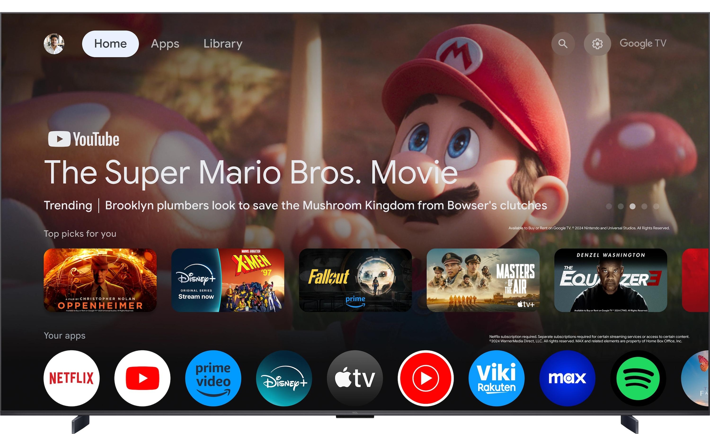 TCL QLED-Fernseher »98C6K« 249 cm/98 ″ Smart-TV