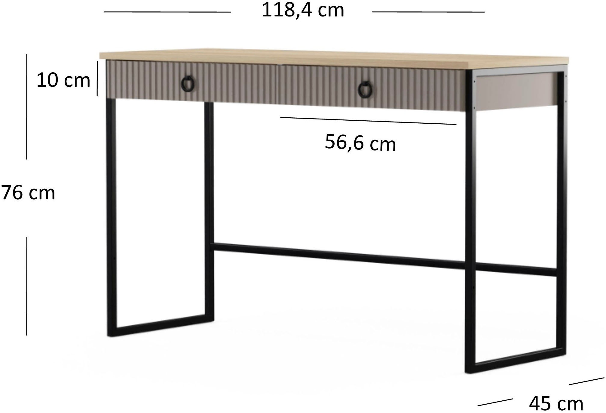 Home affaire Konsolentisch »Luminara« 1 Stk. tlg. Flurtisch mit 2 Soft-Close Schubladen - 119/45/76 cm