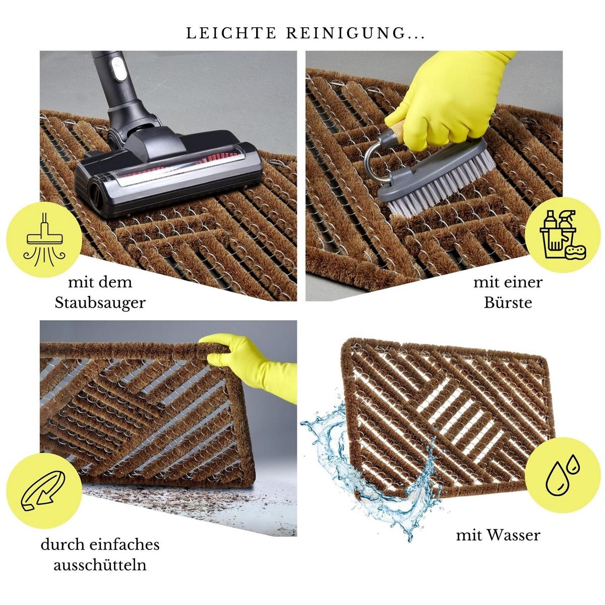 HANSE Home Fussmatte »Grid Brushes Mat, Türmatte« rechteckig 33 mm Höhe Gitter, Robust, Bürsten, Innen, Aussen, Schmutzabtreter, Wetterfest