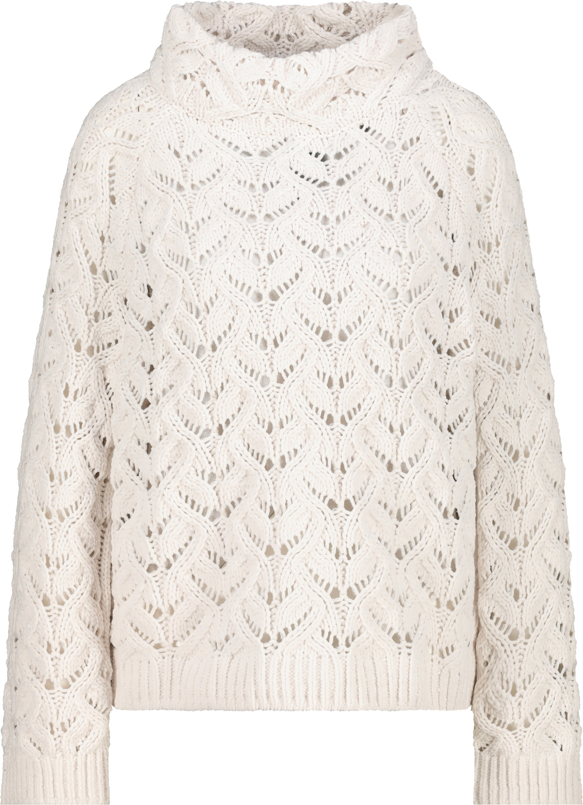 Monari Pull en tricot »Pullover Chenille Ajour« Regular fit mit Rollkragen