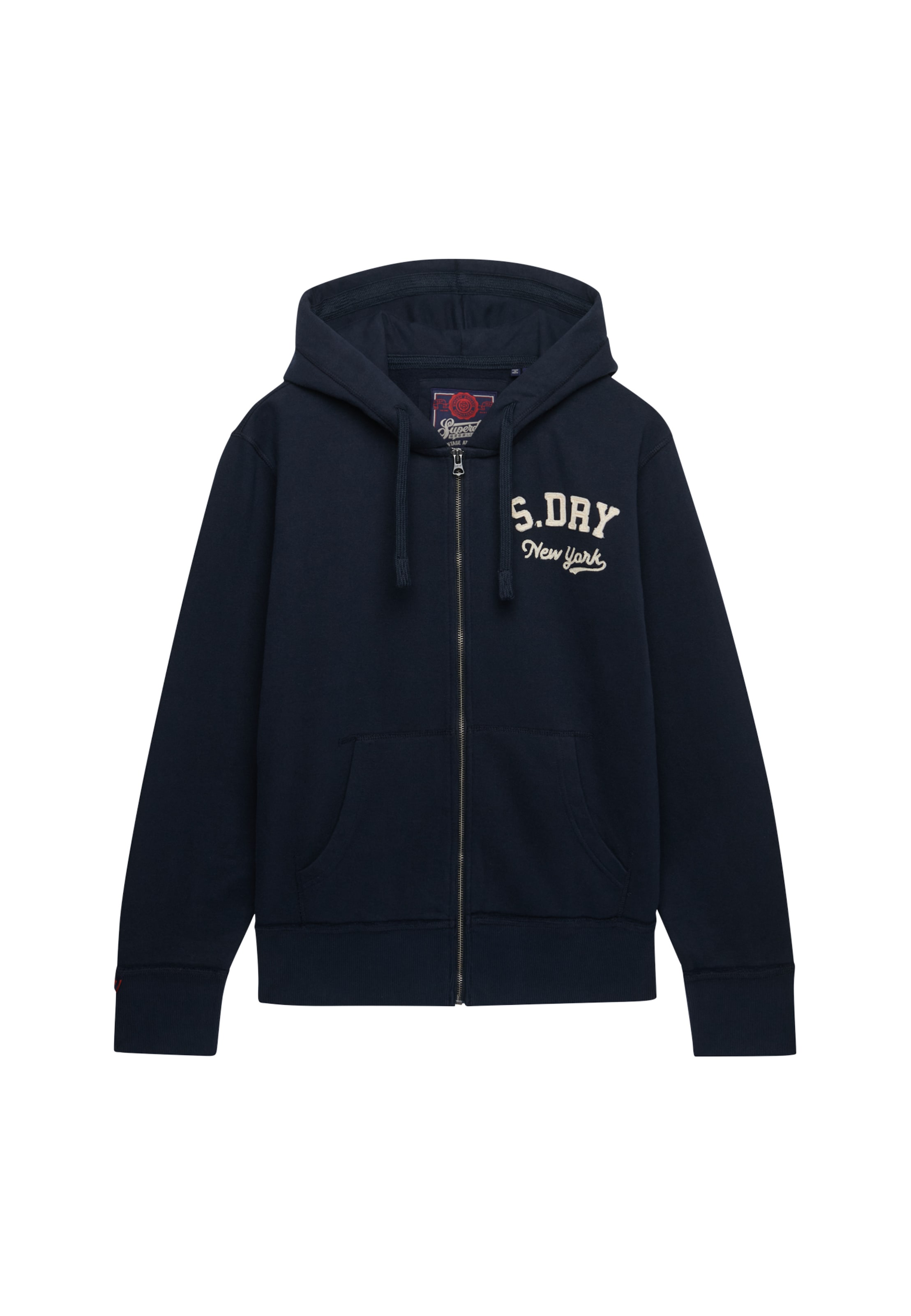 Superdry Kapuzensweatjacke »VINTAGE ATHLETIC ZIPHOOD« aus Baumwolle und angerauter Sweatware, Loose Fit, mit Reissverschluss
