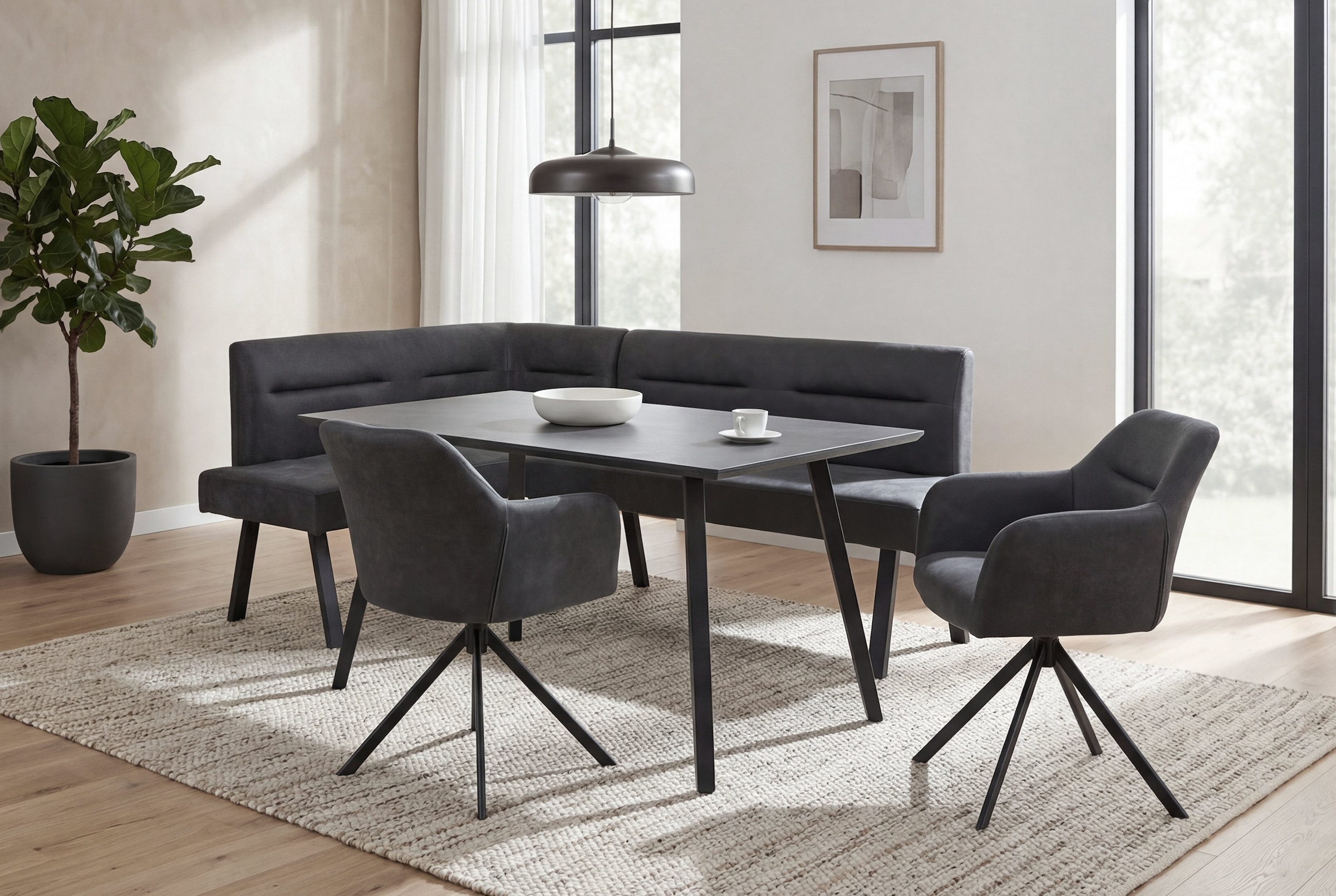 byLIVING Chaise de salle à manger »MONTREAL« (Ensemble) 2 cuisMicrofaser, bis 110 kg, 360° drehbar, Schaumstoff, Ziernaht Rücken