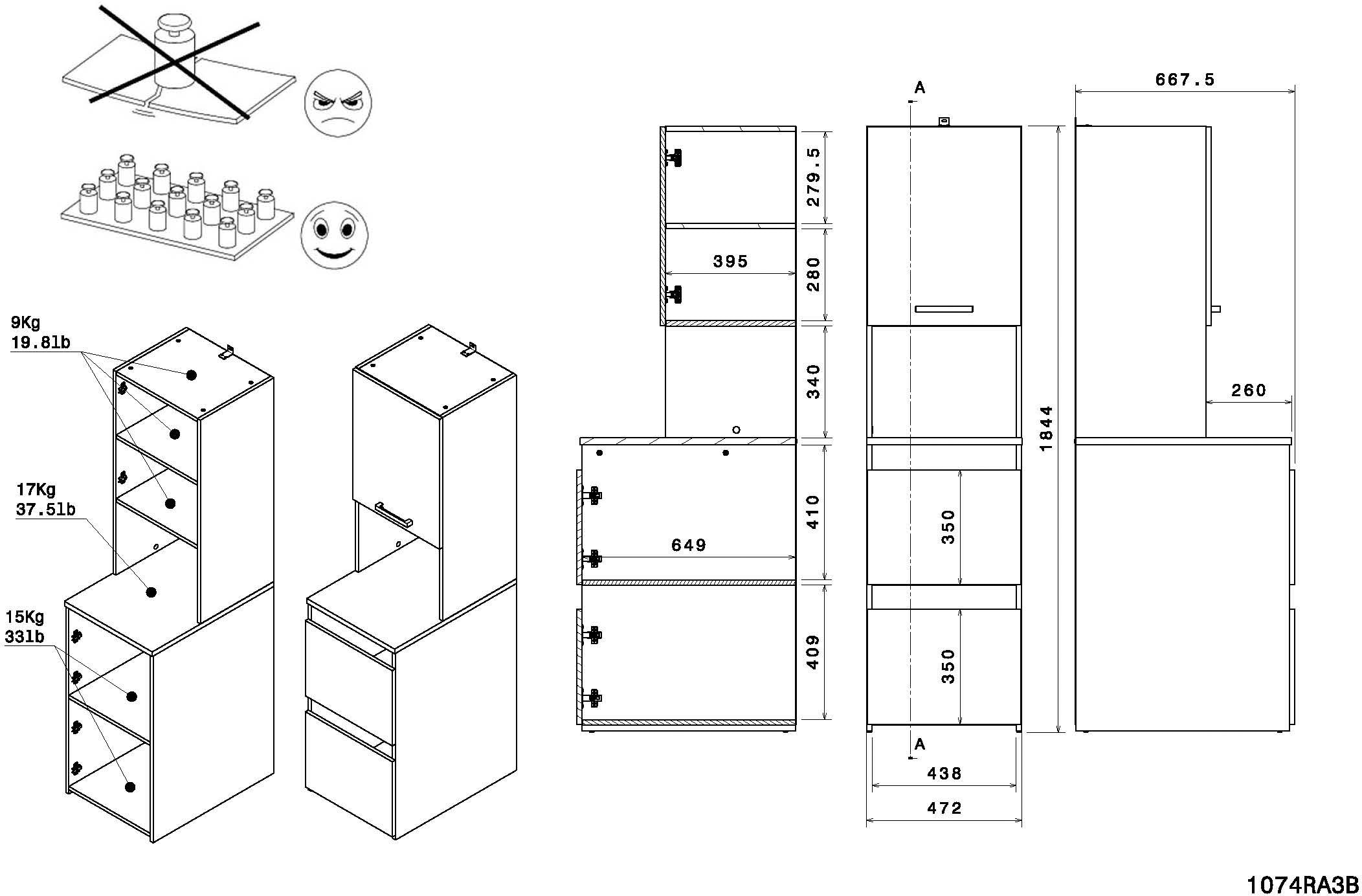 Parisot Set d'armoires multi-usages »Laundry 4« Set, 4 cuis tlg.
