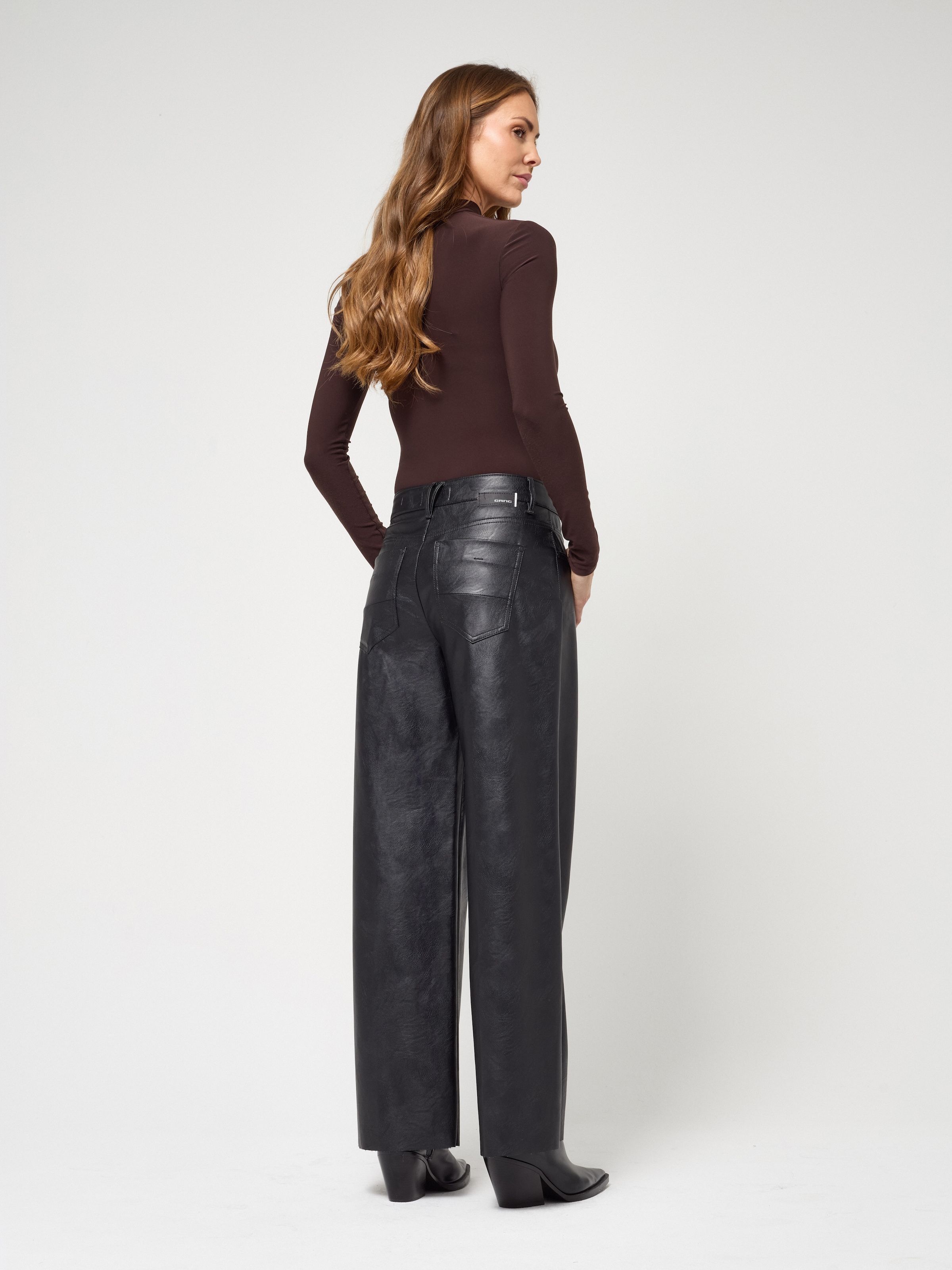 GANG Pantalon imitation cuir »94CARLOTTA«  en Wide Fit