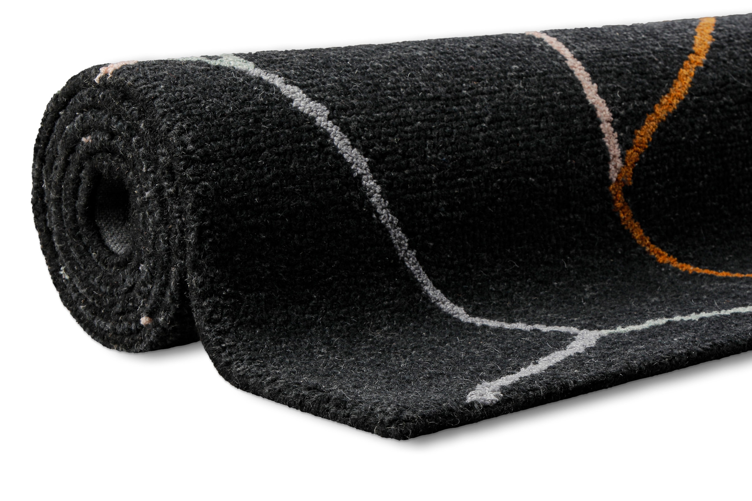 Wecon home Tapis »Nox« Rectangulaire 6 mm Höhe Wollteppich, abstrakt, hochwertig, handgetuftet, robust, modern