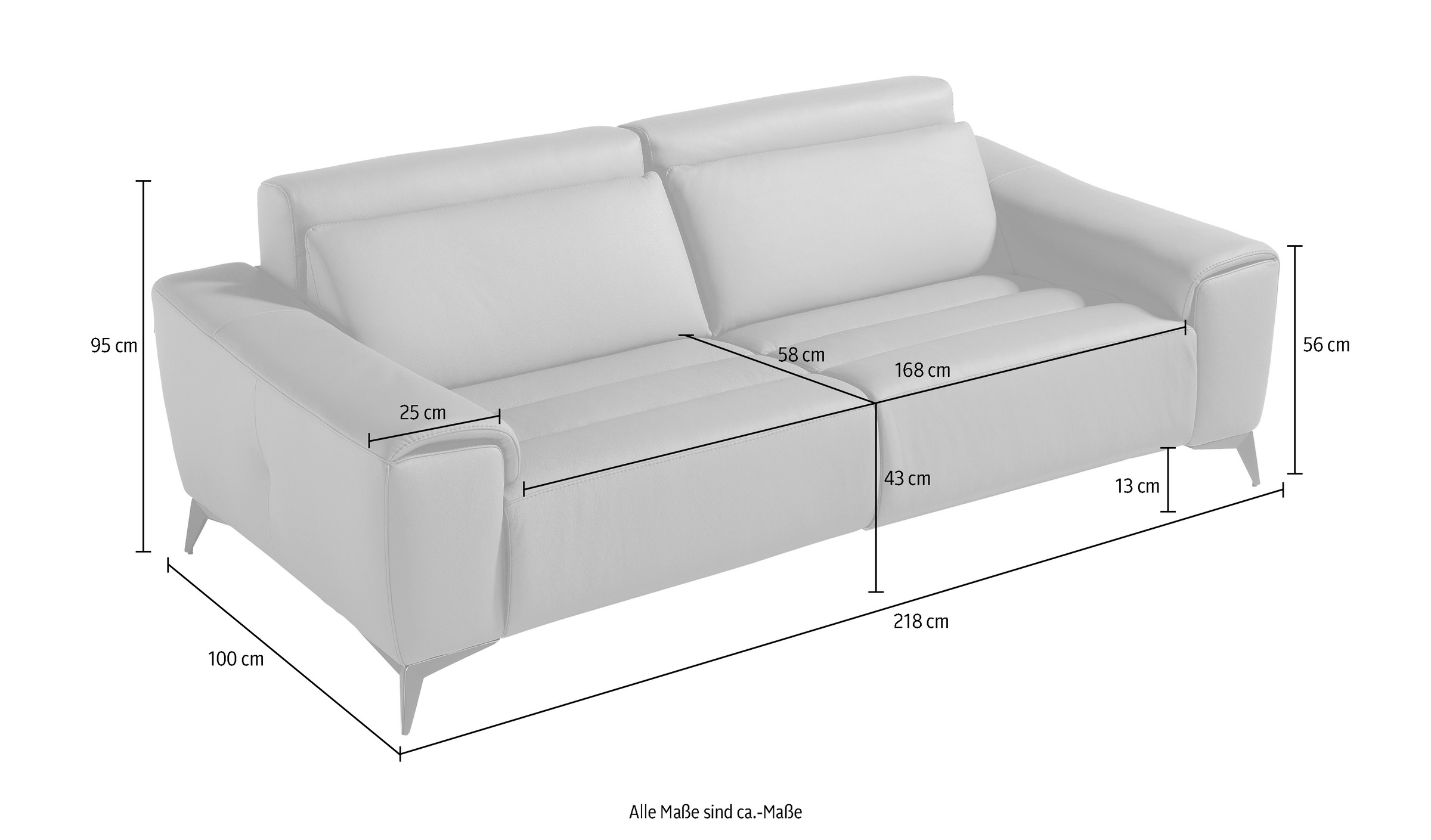 Egoitaliano 2,5-Sitzer »Suzette, Designsofa mit elektrischen Komfortfunktionen, edel & bequem« inkl. 2 elektronischer Relaxfunktionen, Rücken- und Fussteilfunktion