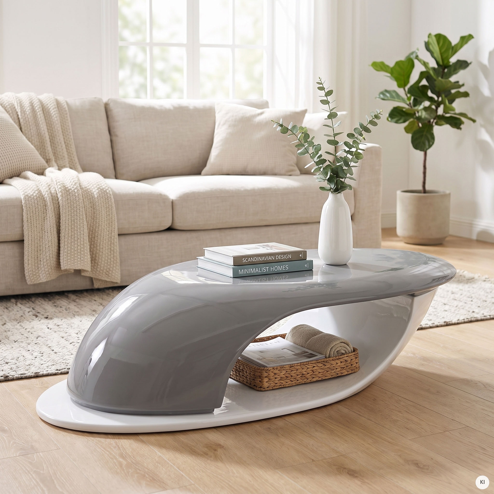 SalesFever Couchtisch »Lignano Coffeetable - stilvoller Mittelpunkt« Fiberglas-Couchtisch: Zweifarbiges Design, unvergleichlicher Stil