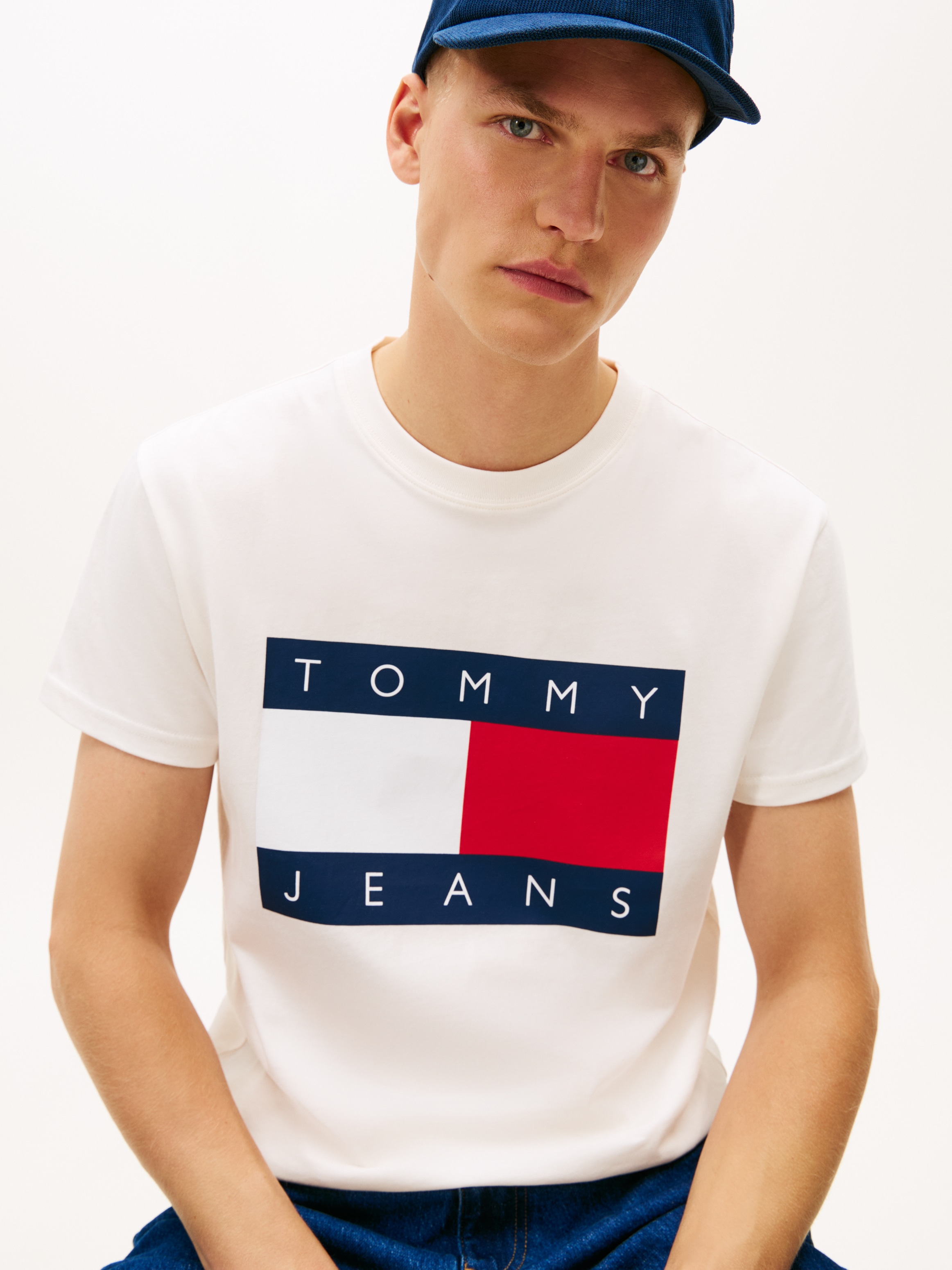 Tommy Jeans T-Shirt Rundhalsausschnitt, Regular Fit, Logo-Druck