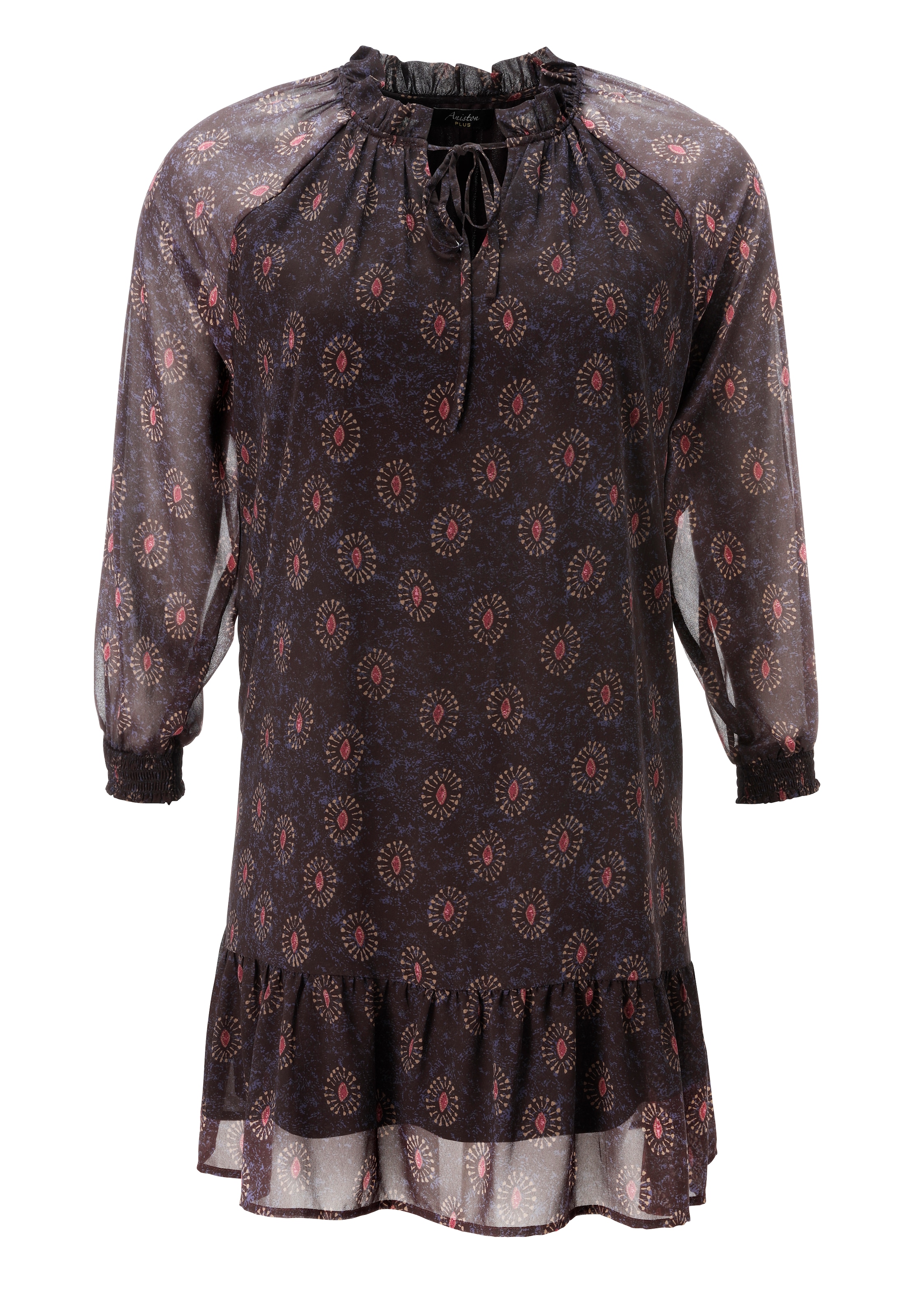 Aniston PLUS Robe en mousseline de soie avec volant à l’ourlet - NOUVELLE COLLECTION