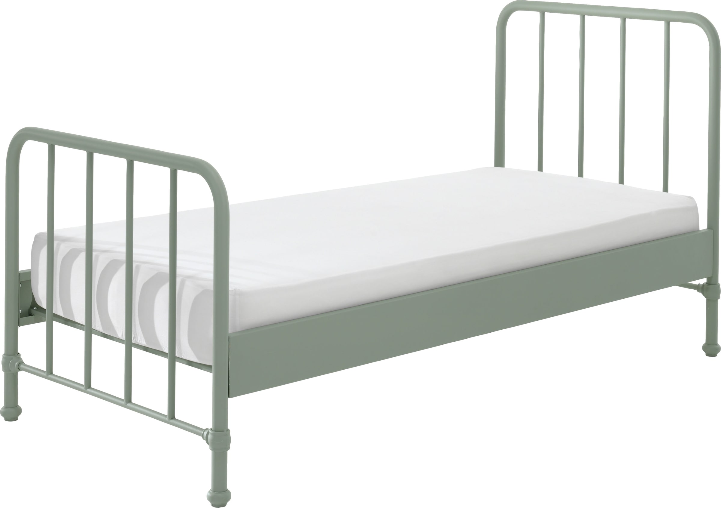 Vipack Lit pour adolescents »Bronxx, Einzelbett 90/200, sehr stabil, romantische Optik« L/H/P env. 96,5x110x206 cm, avec sommier à lattes, dégagement au sol,  surface thermolaquée, plusieurs couleurs au choix
