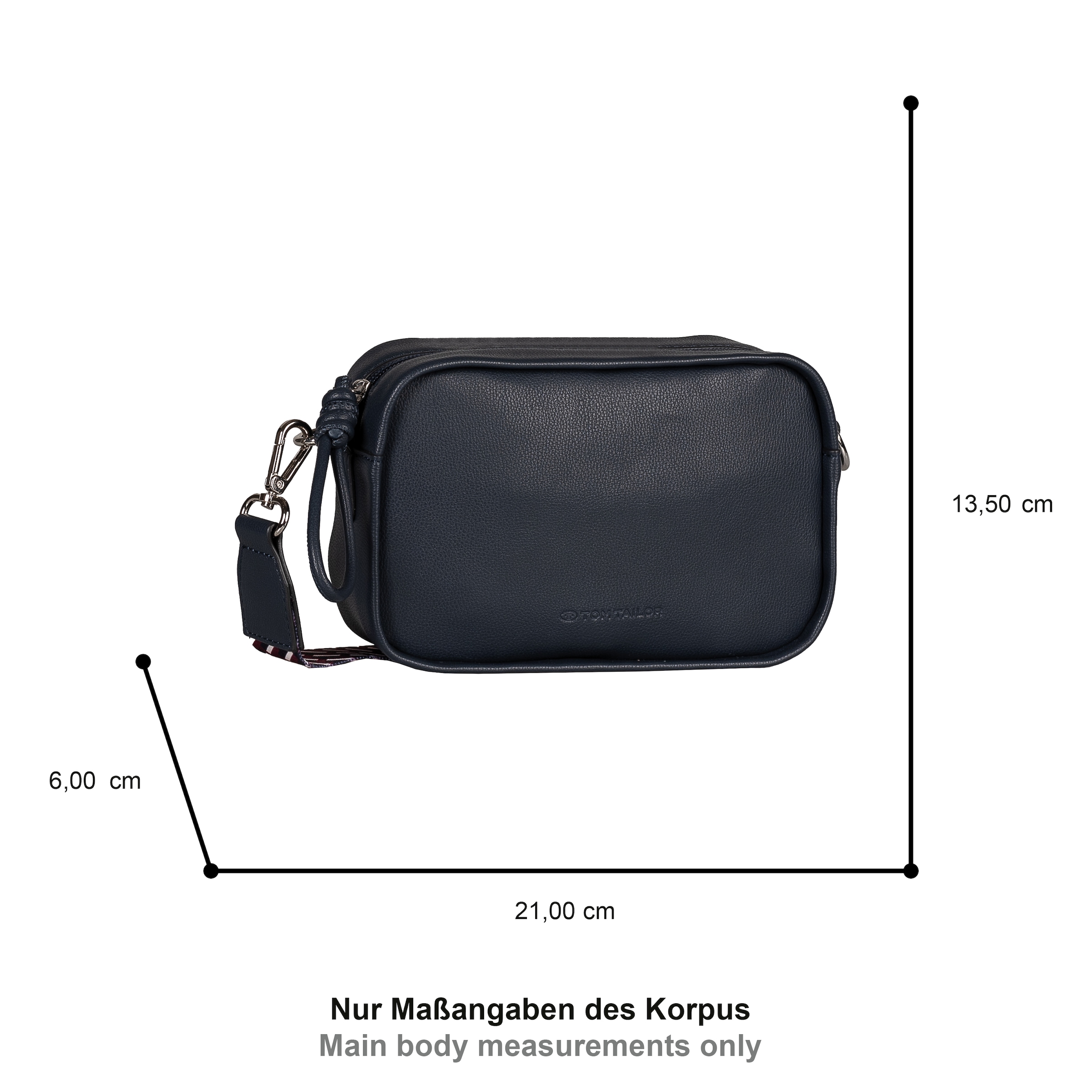 TOM TAILOR Sac à bandoulière »Tatiana« Sac à main pour femme, sac pour appareil photo, sangle tricolore finement tissée