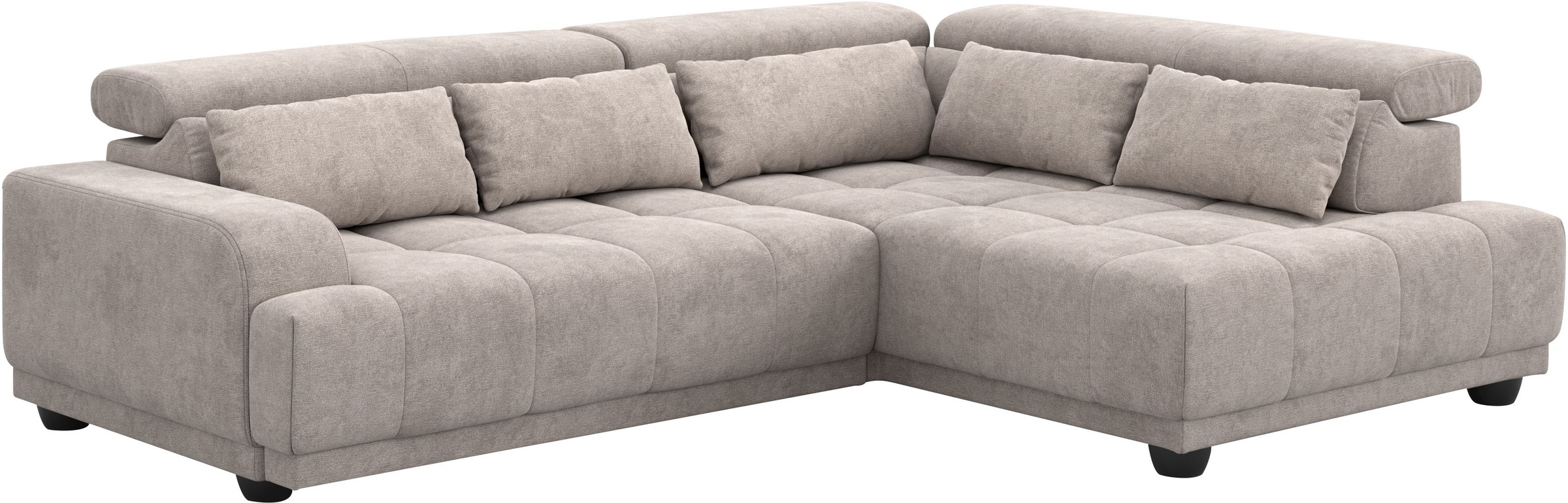 COTTA Canapé d'angle »Jade L Form, B: 270 cm, mit Kopfteilverstellung & Nierenkissen« optional elektr. Sitztiefenverstellung