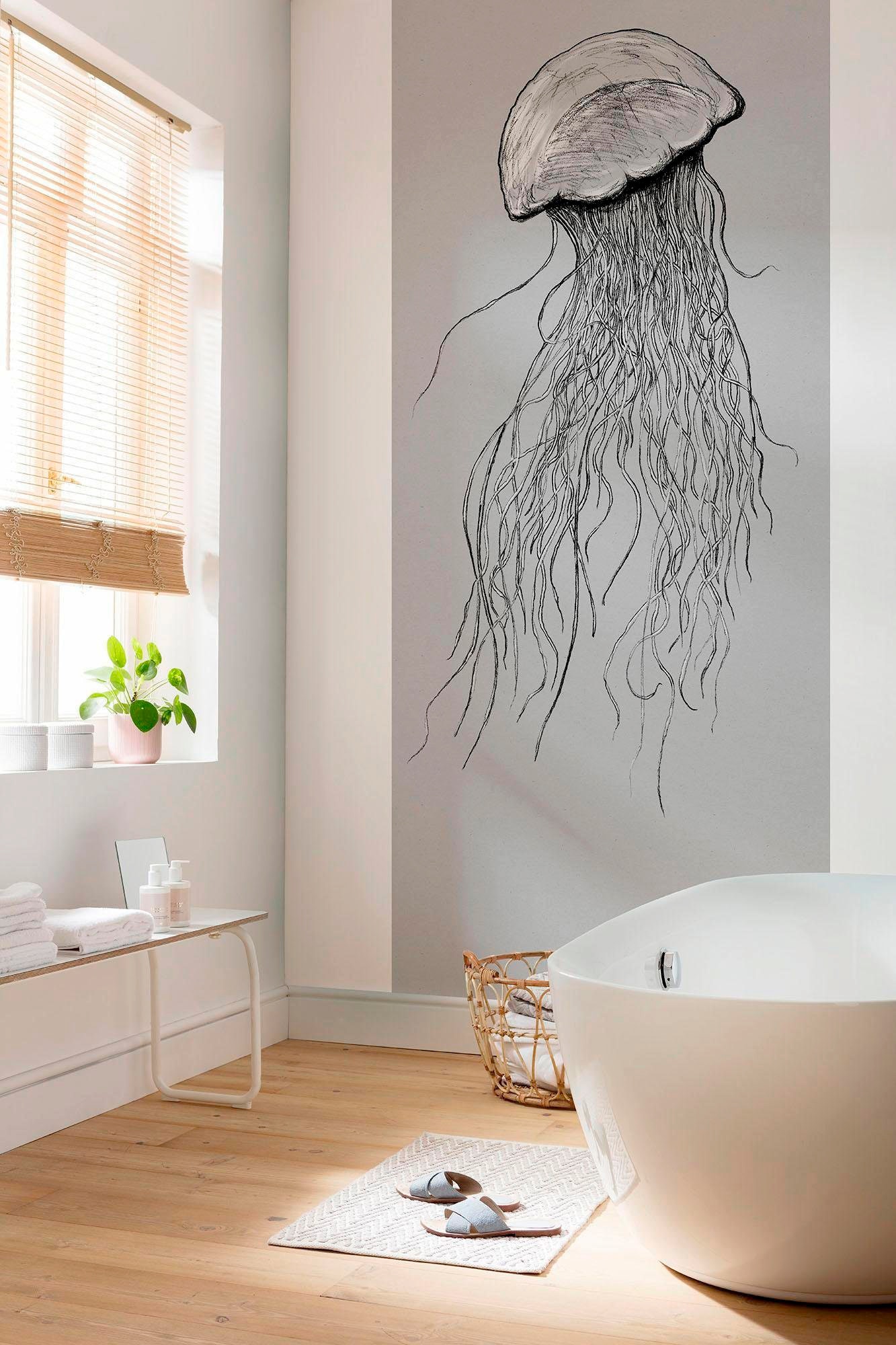 Komar Vliestapete »Digitaldruck Vlies -  Jellyfish Panel - Grösse 100 x 250 cm« bedruckt glatt Wohnzimmer, Schlafzimmer