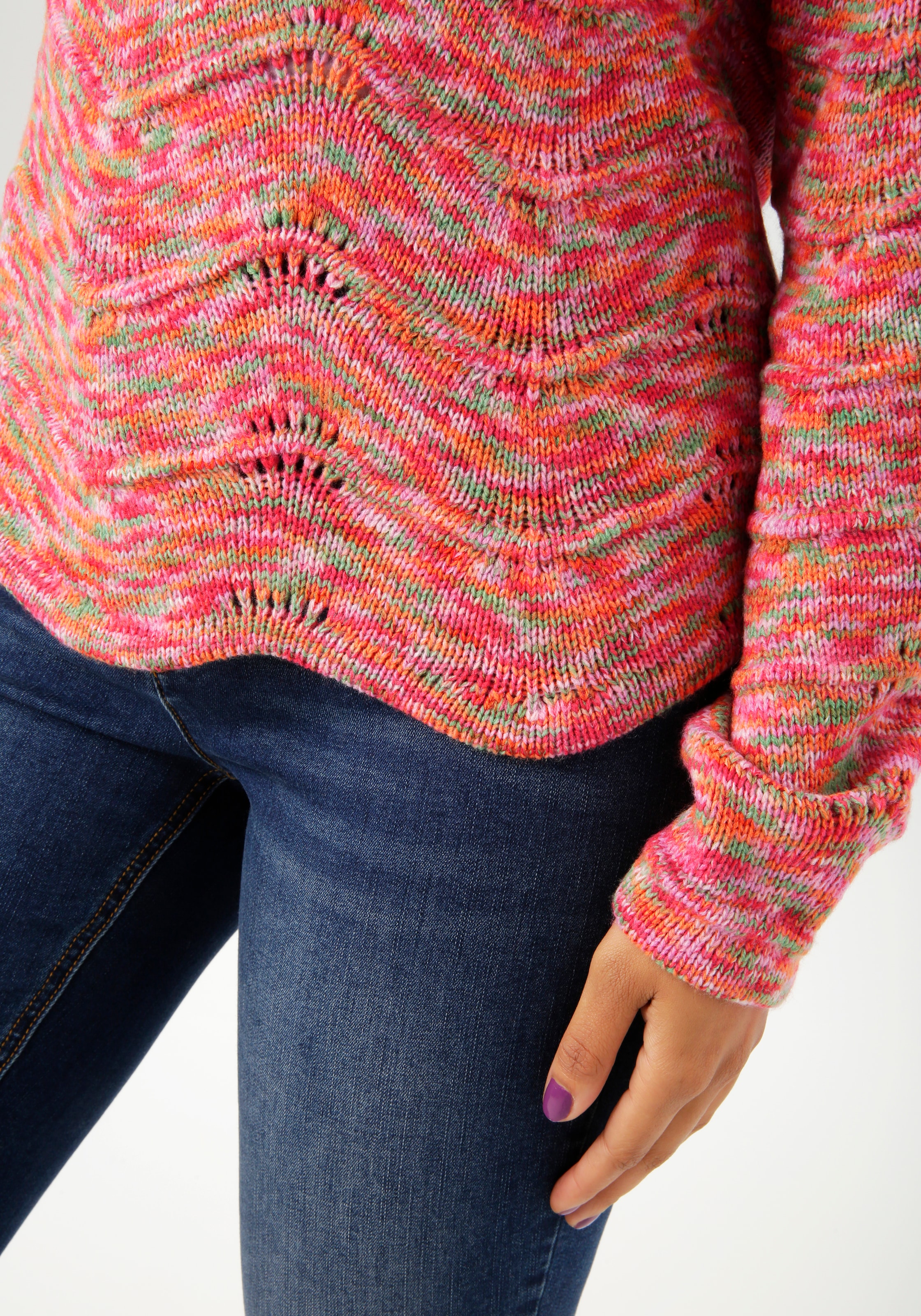 Aniston CASUAL Strickpullover aus buntem Space-Garn - jedes Teil ein Unikat - NEUE KOLLEKTION