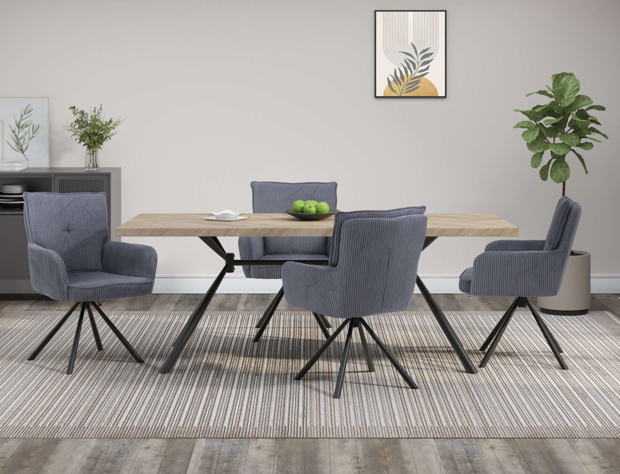 GOODproduct Esszimmerstuhl »Les Choux« () 2 Stk.gepolsterte Rückenlehne, Armlehne und Sitzfläche, Sitzhöhe 48 cm