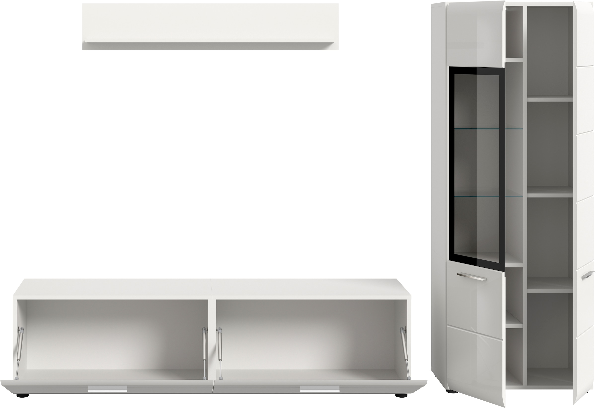 Home affaire Meuble mural »FLORENZ, 3-teilige Wohn-Kombination, hochwertige MDF-Front« Set, Set, best. aus: 1 Vitrine, 1 Lowboard, 1 Wandboard, 3 cuis tlg.