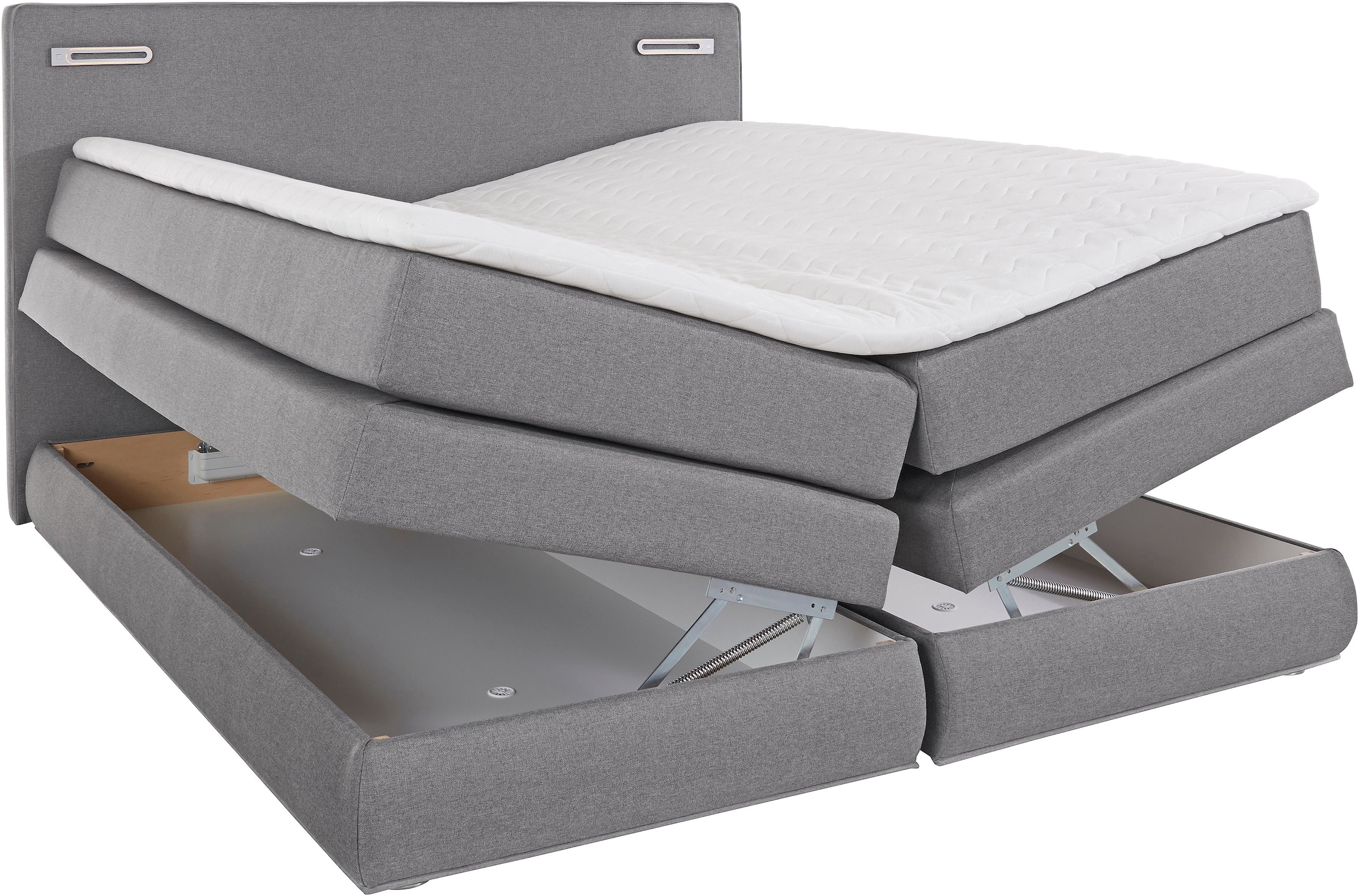 COLLECTION AB »NINONI, Stauraumbett mit Bettkasten & TTFK-Matratze« incl. coffre de lit, surmatelas et au choix avec éclairage LED
