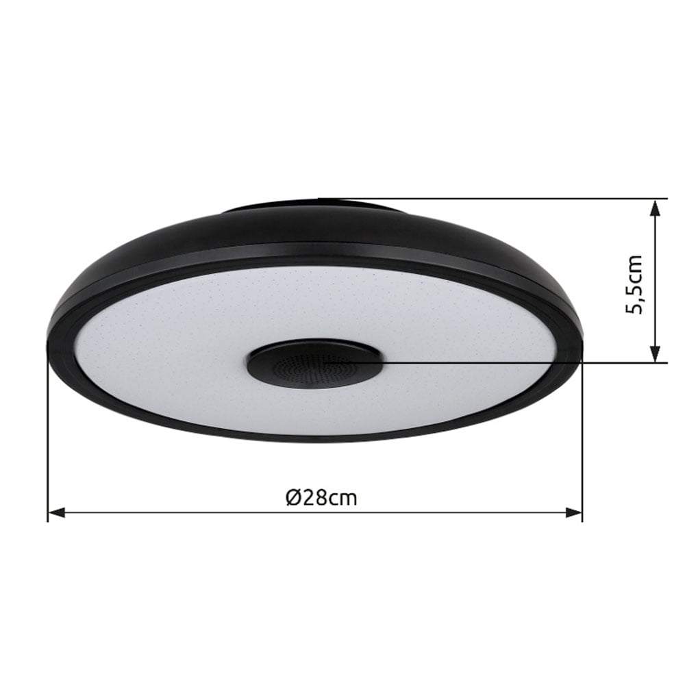 GLOBO LIGHTING LED Deckenleuchte »RAFFY« LED-Modul 1 Stk. warmweiss - kaltweiss Farbwechsel Rot-Grün-Blau, Lautsprecherfunktion