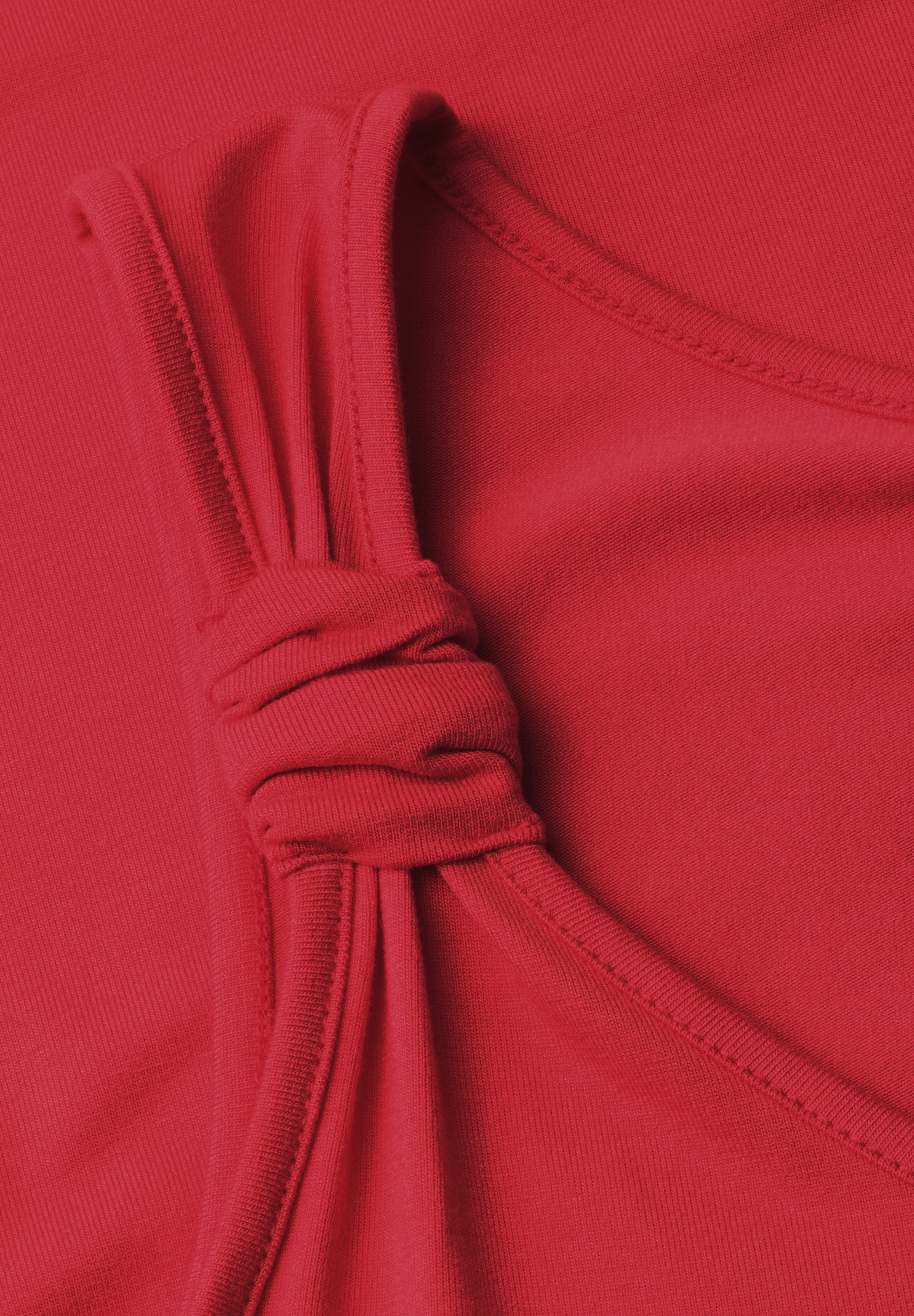 STREET ONE Shirttop Sommertop mit V-Neck und Knotendetail