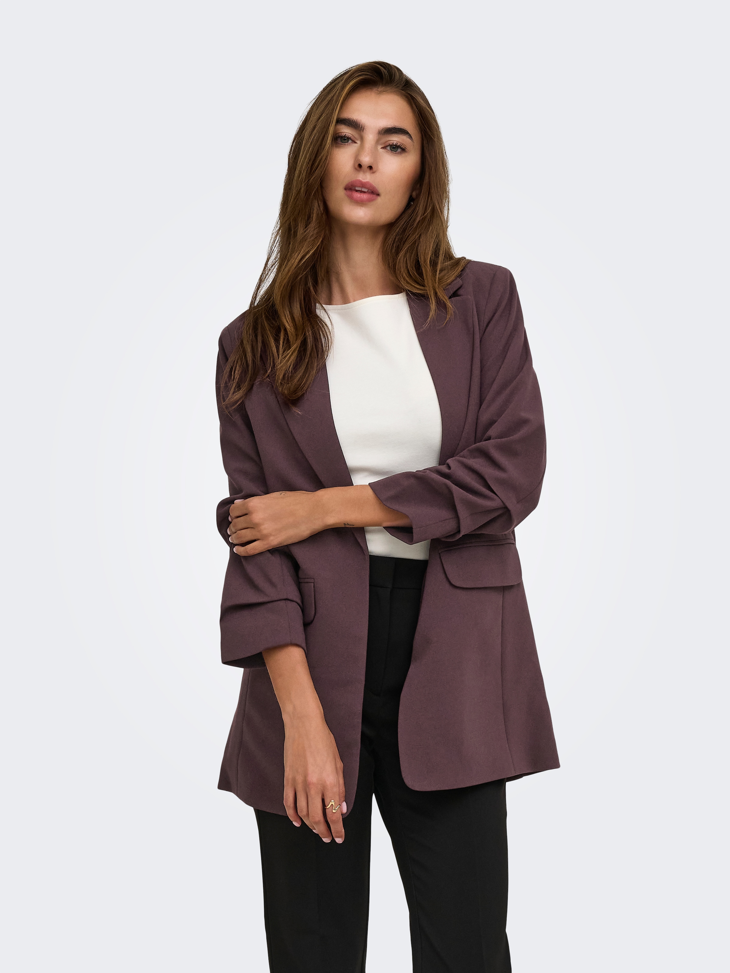 ONLY Blazer long »ONLKALINA 3/4 OPEN BLAZER CC TLR« mélange de matières, coupe ample