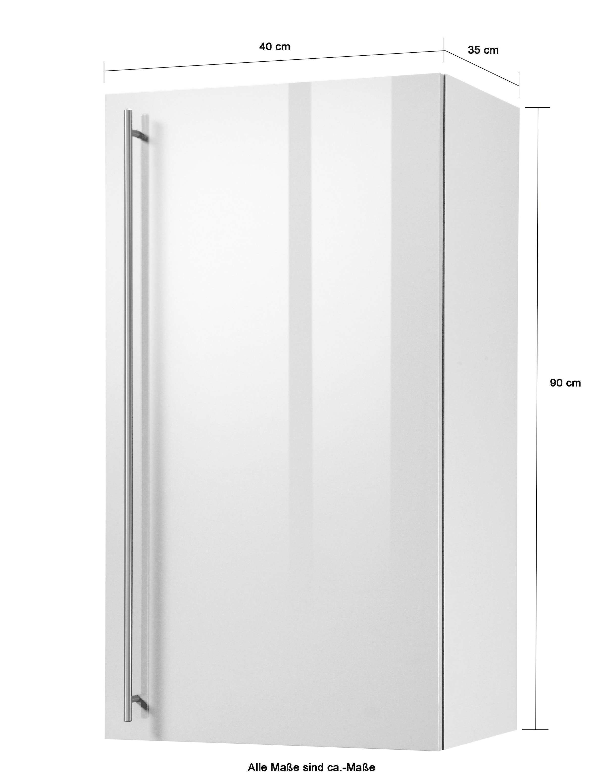 wiho Küchen Armoire suspendue »Chicago« 40 cm de large, 90 cm de haut, pour beaucoup de rangement