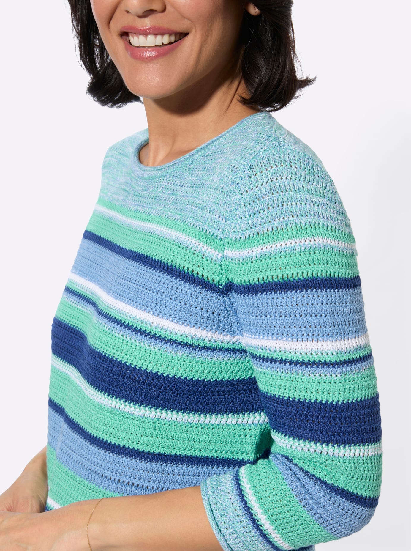 Casual Looks Pull à manches 3/4 »Rundhals-Pullover«
