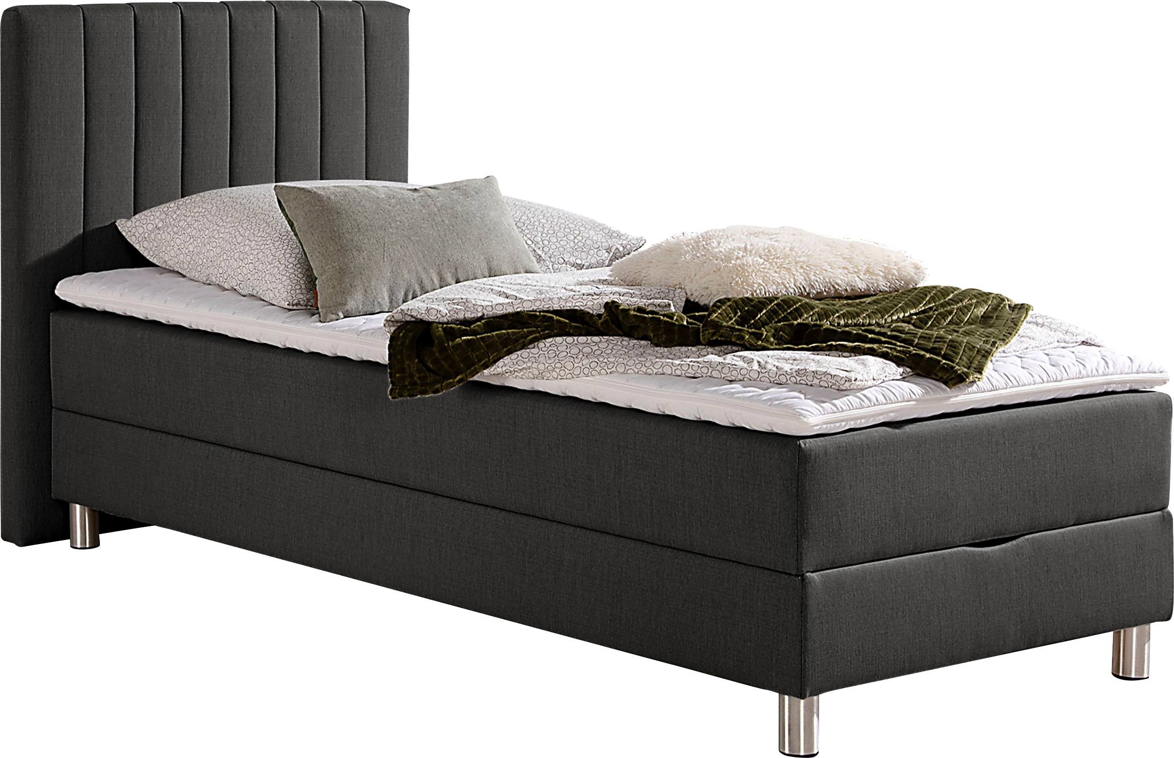 Maintal Lit de boxe avec coffre de lit et surmatelas en mousse froide