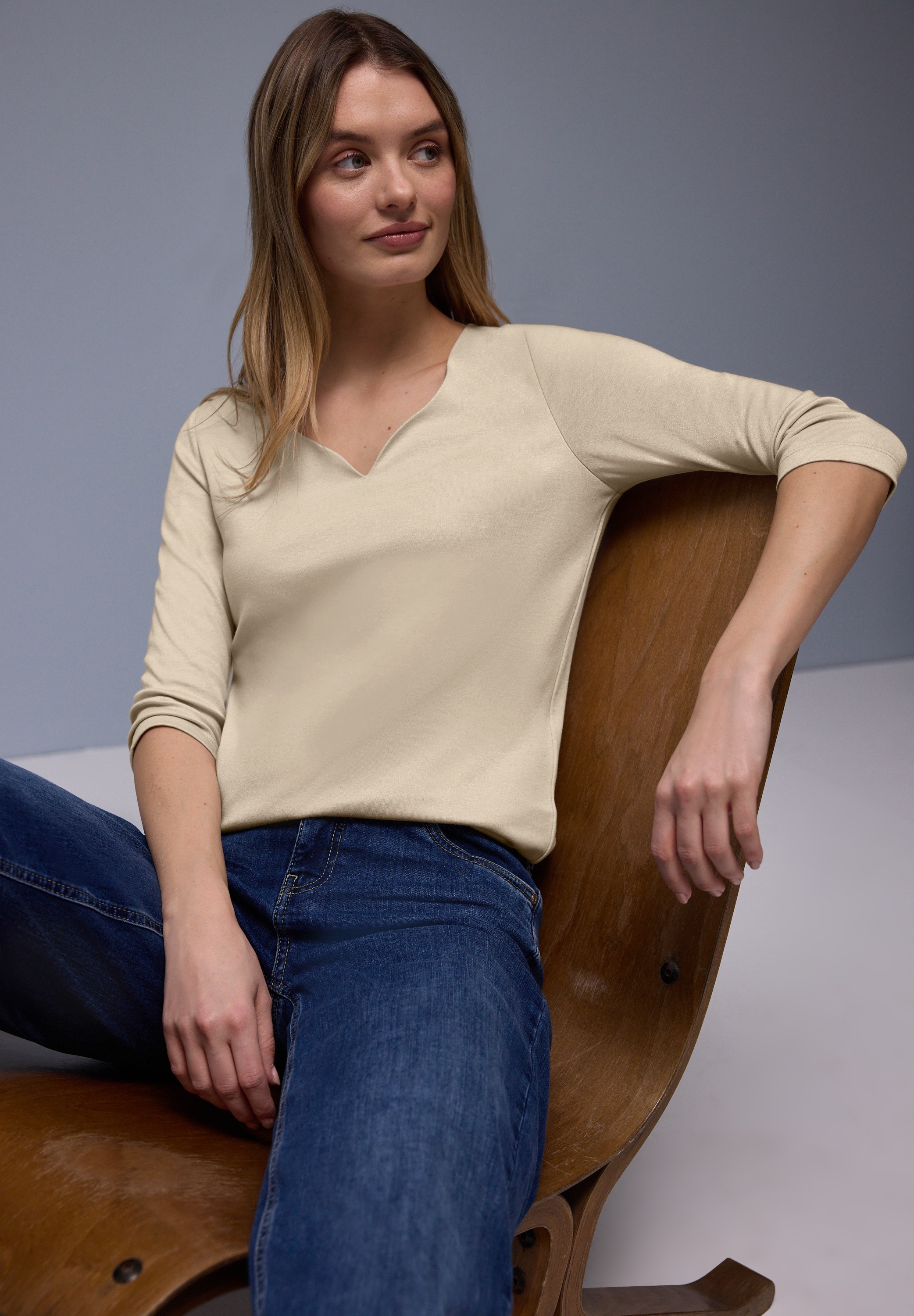 STREET ONE 3/4-Arm-Shirt »Style ADA« mit Herzausschnitt