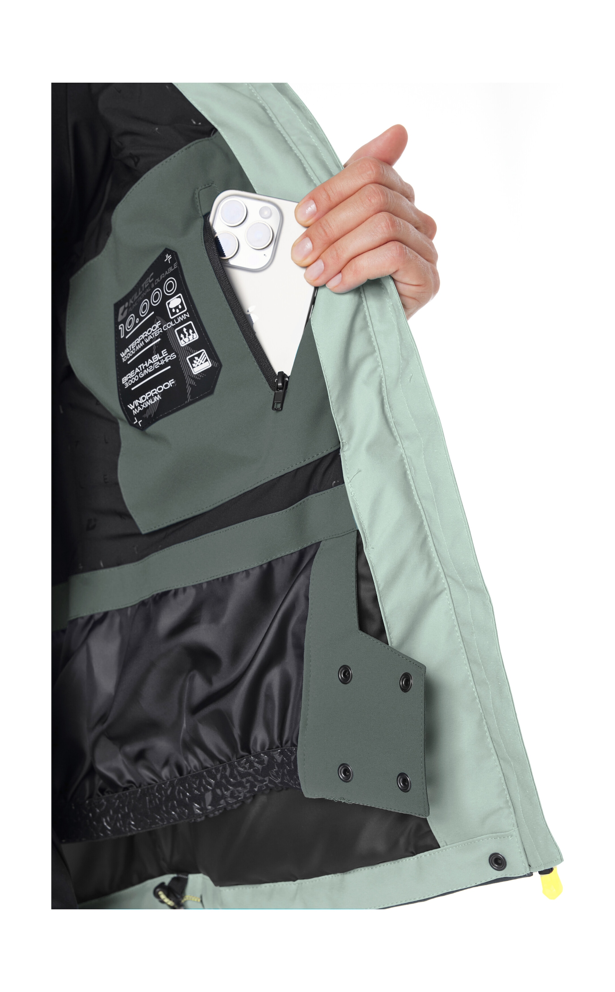 Killtec Veste de ski »KSW 67 WMN SKI JCKT« Veste de ski femme : imperméable, respirante, capuche amovible