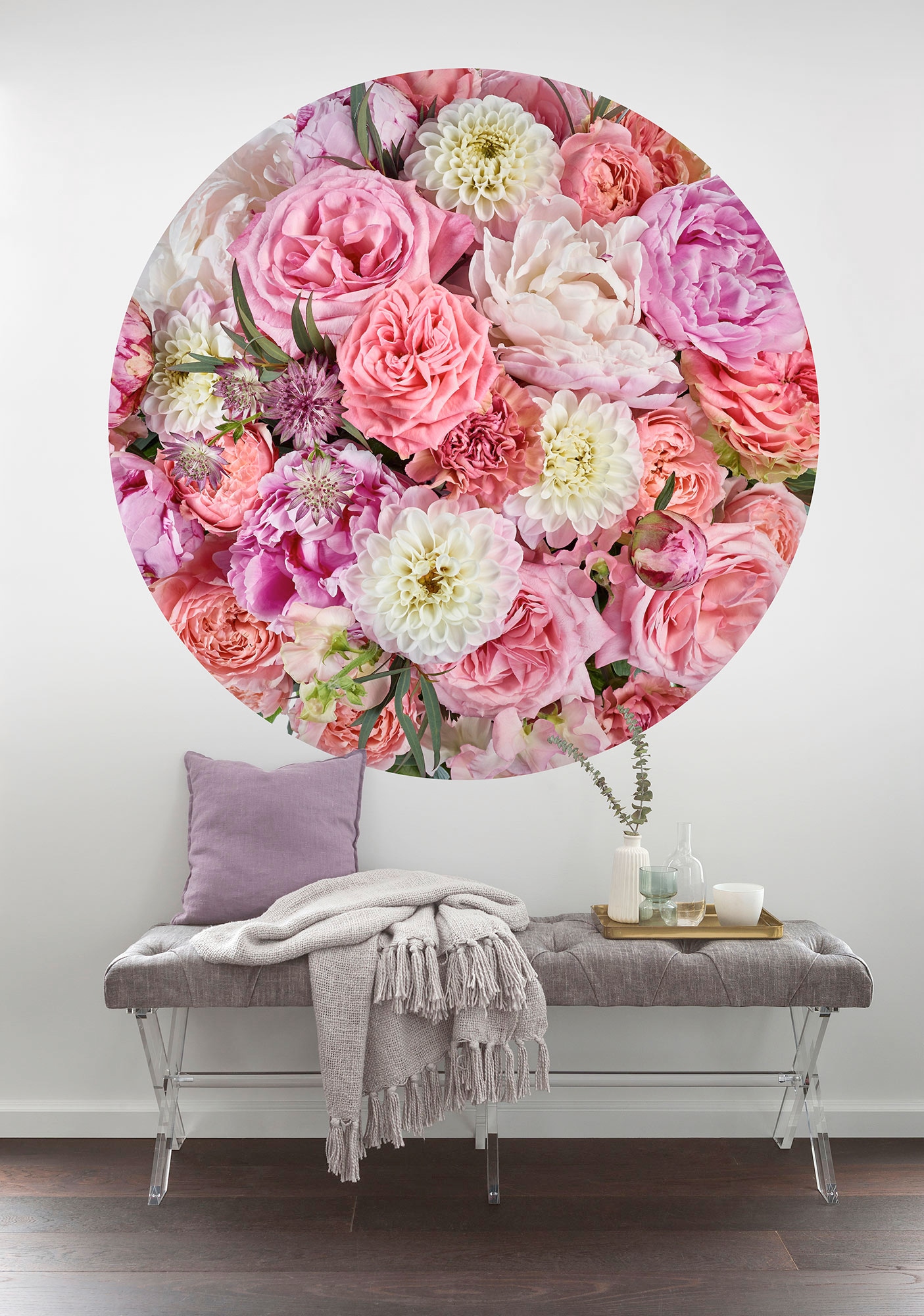 Komar Papier peint photo »Vlies selbstklebend - Beautiful Blossoms - Grösse 125 x 125 cm« imprimé Wohnzimmer, Schlafzimmer